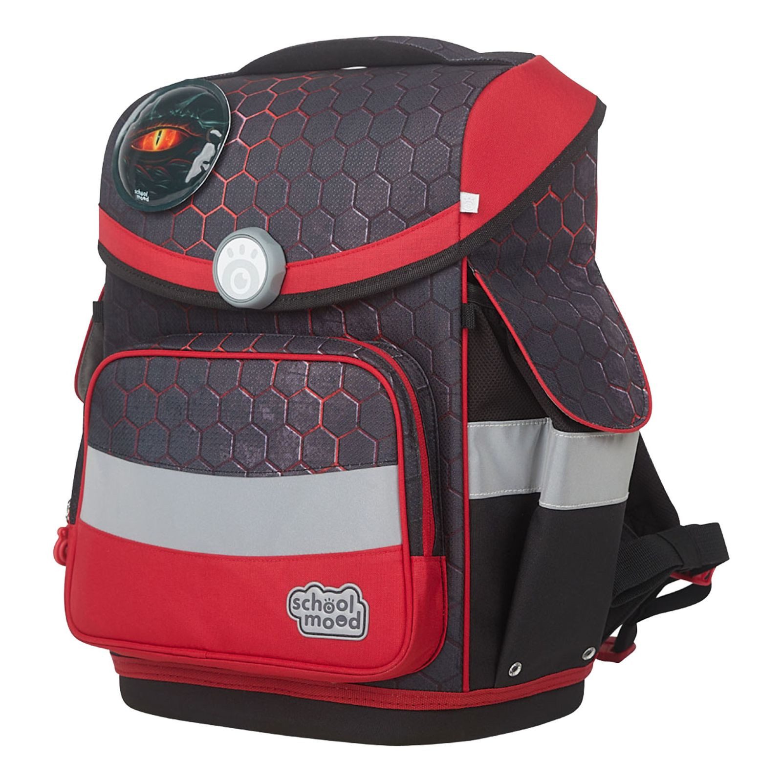 SCHOOL-MOOD® Schulranzen Timeless mit LED Patchy (Set, 7-tlg)