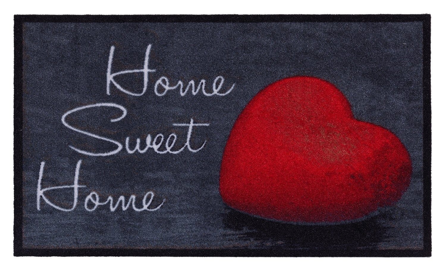 HAMAT Fußmatte MOTIV, 75 x 50 cm, Anthrazit, Rot, Home Sweet Home, rechteckig