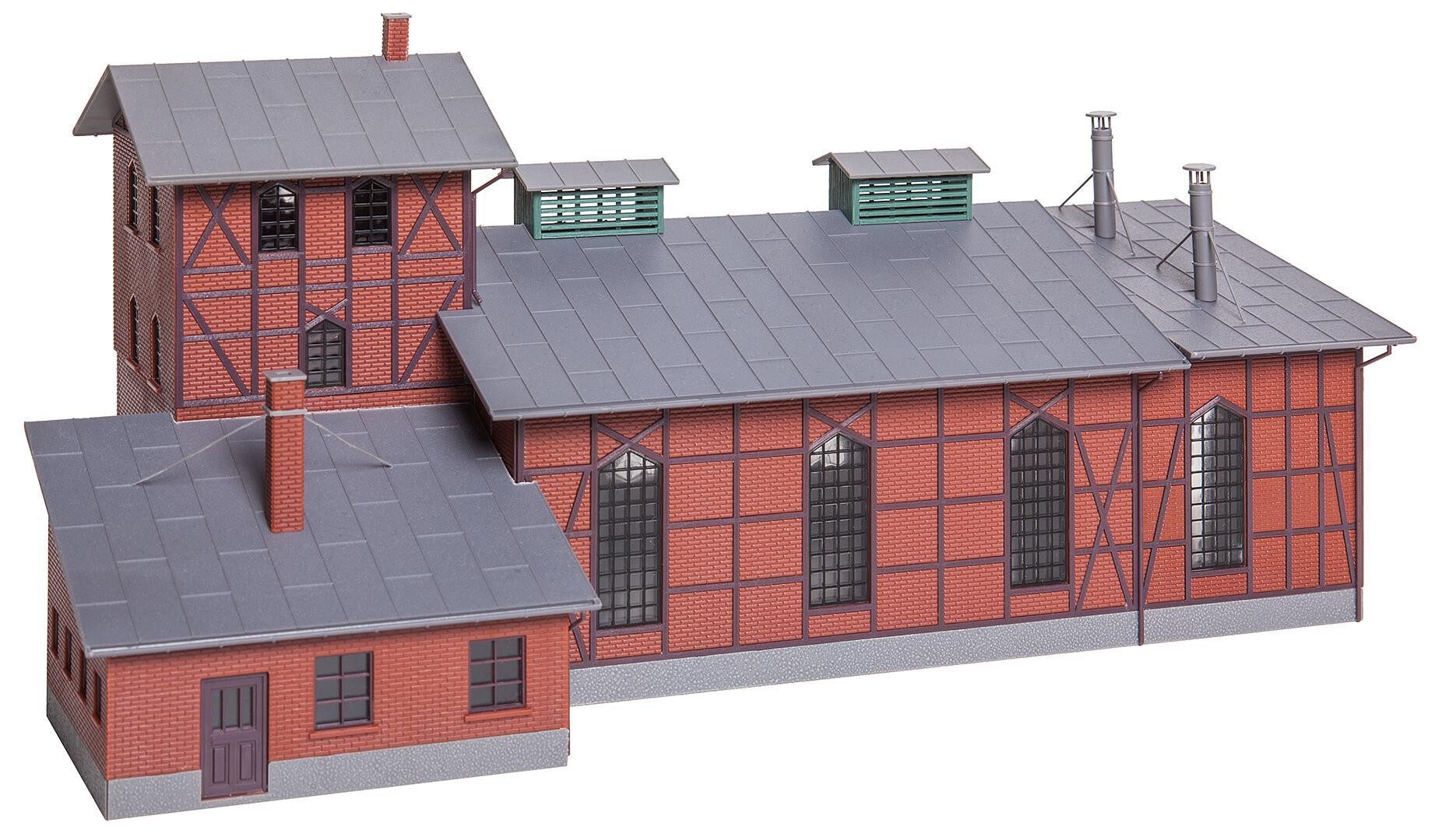 Faller Modelleisenbahn-Gebäude Faller H0 120161 Gebäude-Bausatz Lokschuppen, 2-ständig 1:87, Spur H0