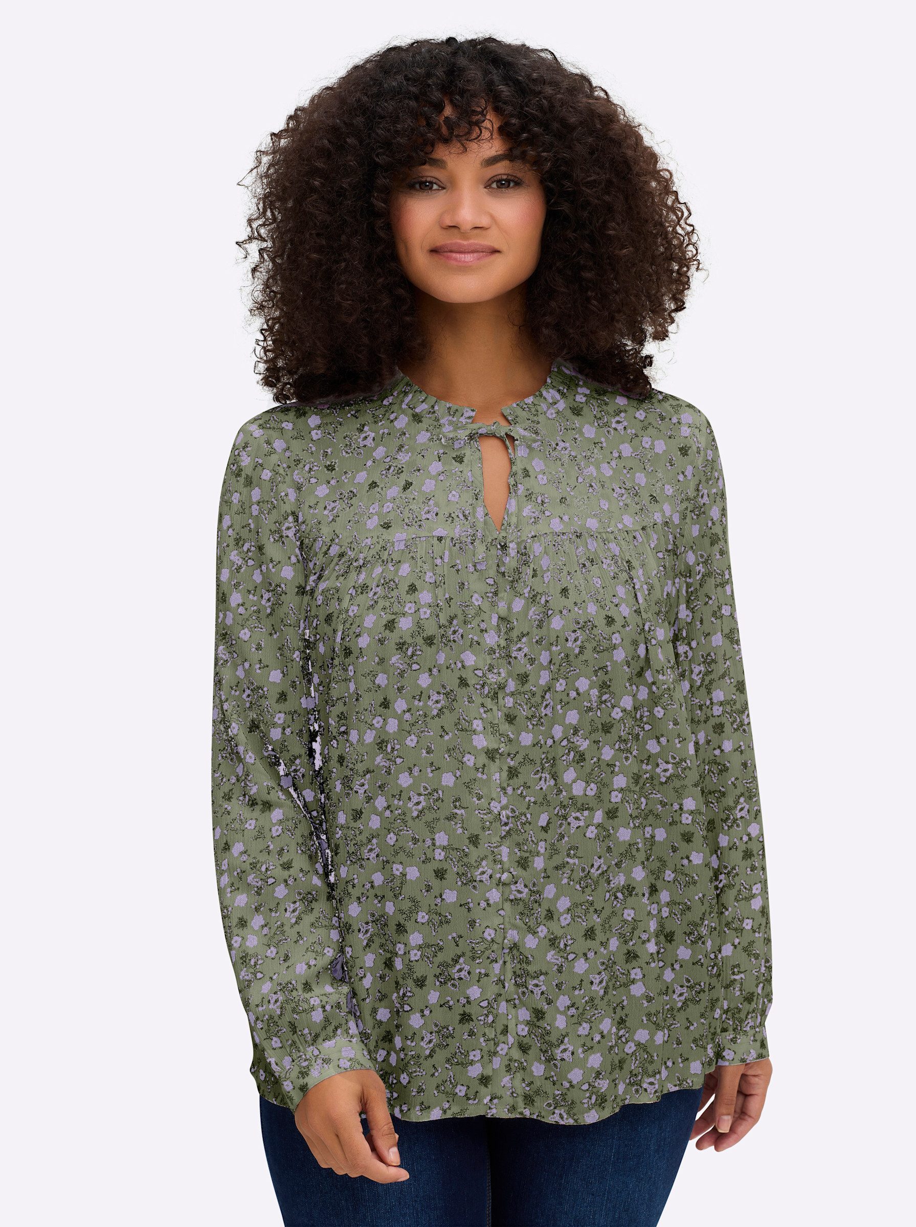 Sheego Klassische Bluse Crêpebluse günstig online kaufen