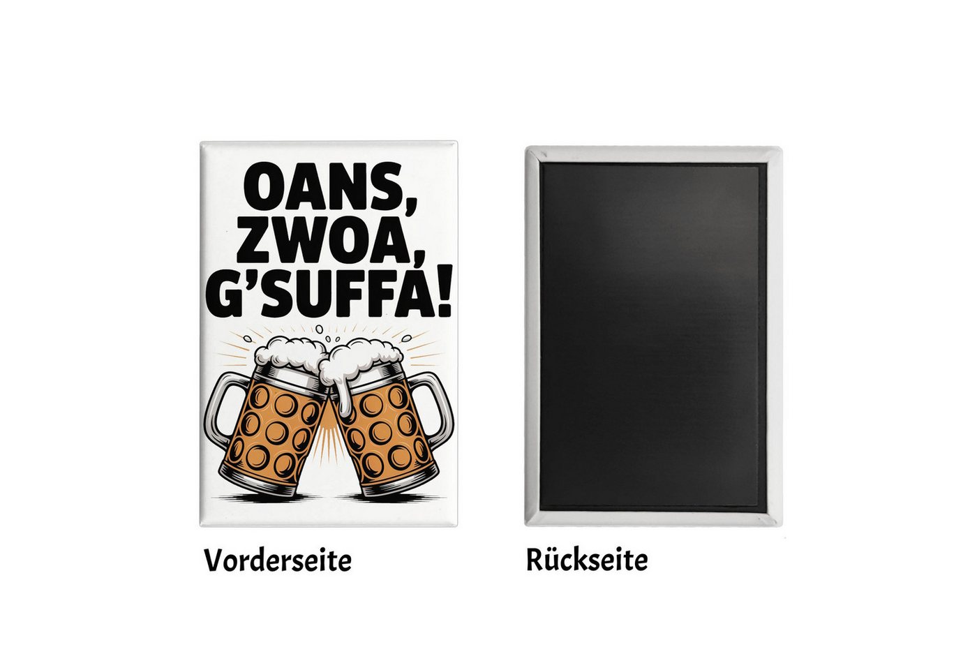 Thumbnail - speecheese Magnet Zwei Bierkrüge Oans, zwoa, g’suffa Souvenir Souvenir Magnet
