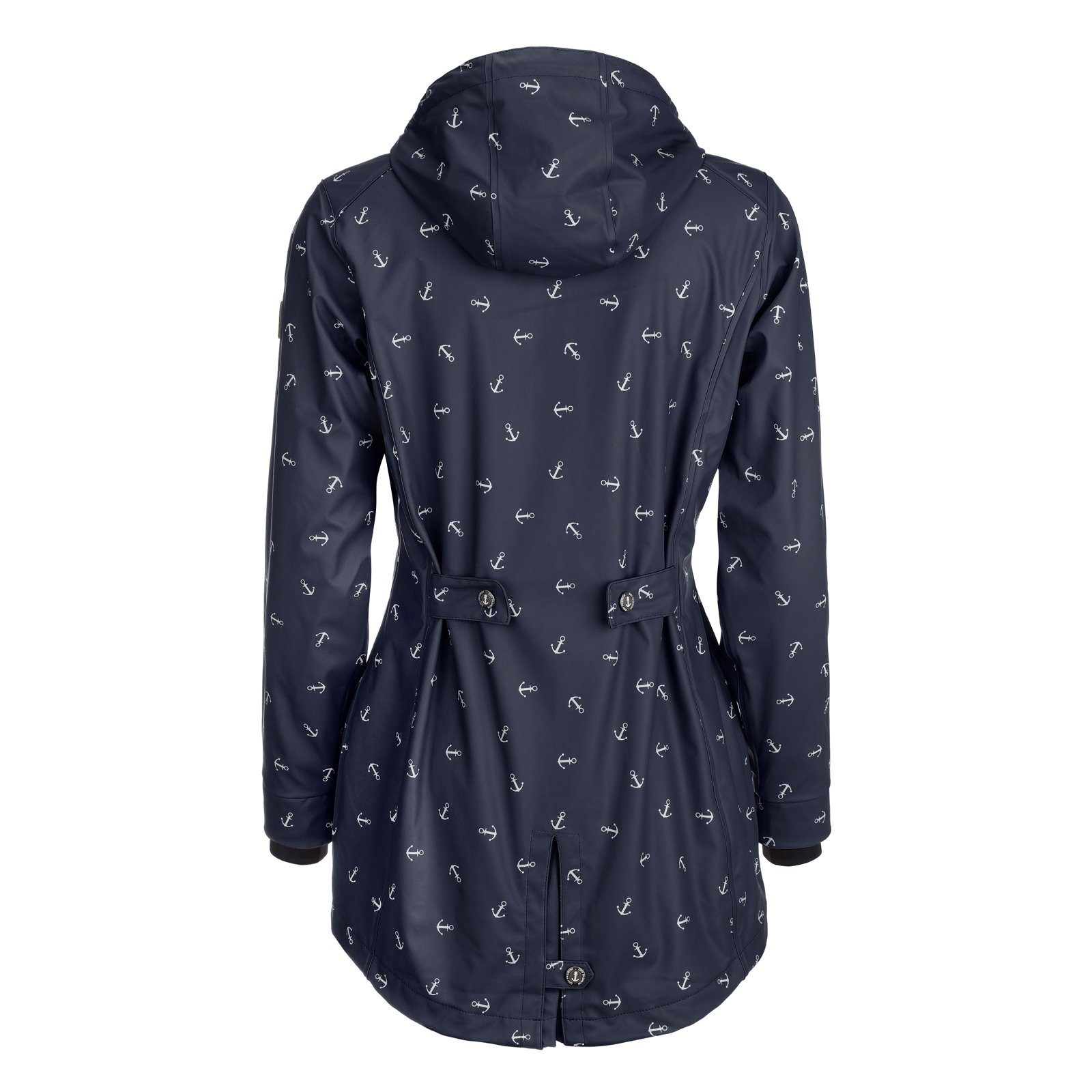 Dry Fashion Regenjacke Cuxhaven Damen Regenmantel Cuxhaven Anker-Print - Jacke mit Kapuze wasserdicht