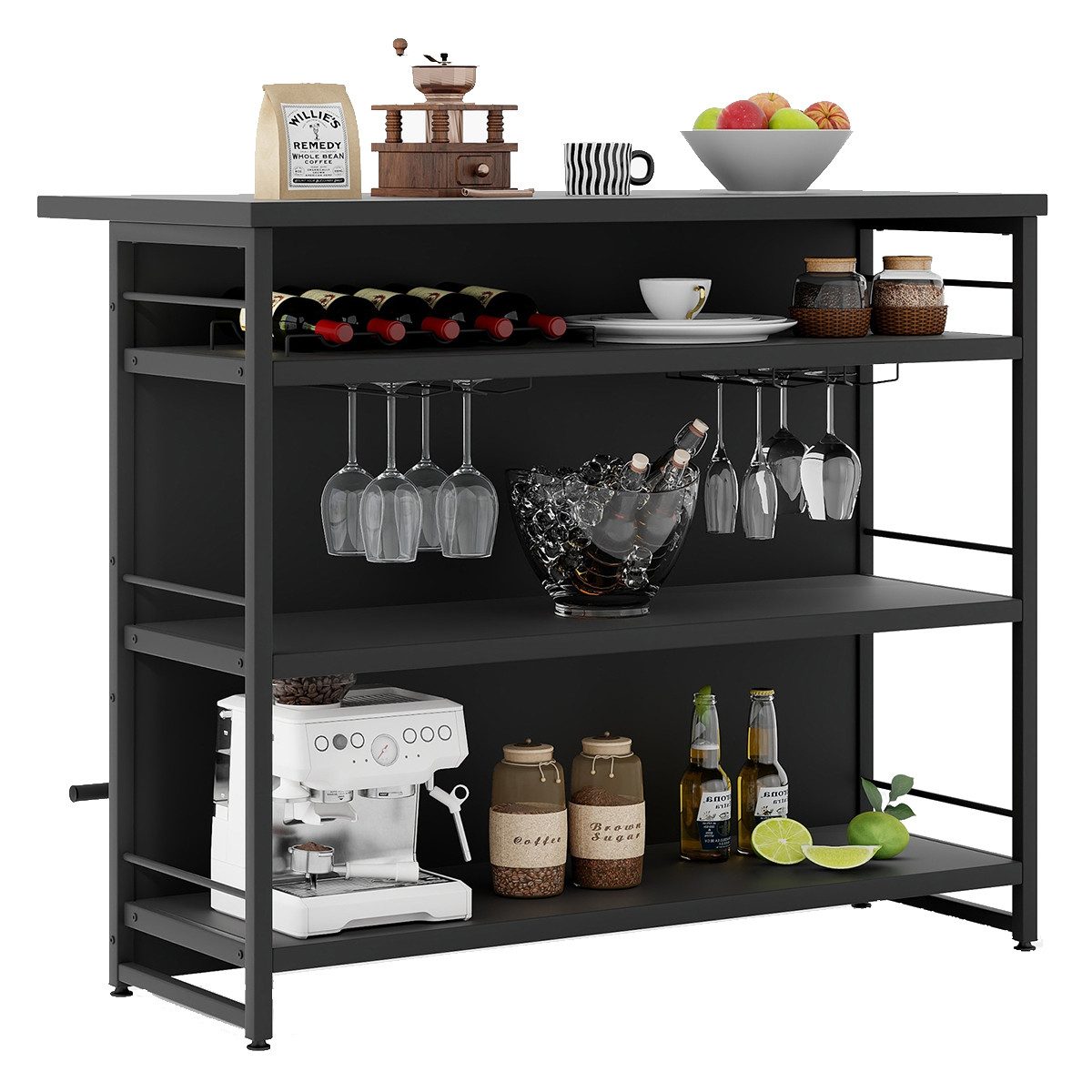 COSTWAY Bartisch, Küchenregal mit Weinregal & günstig online kaufen