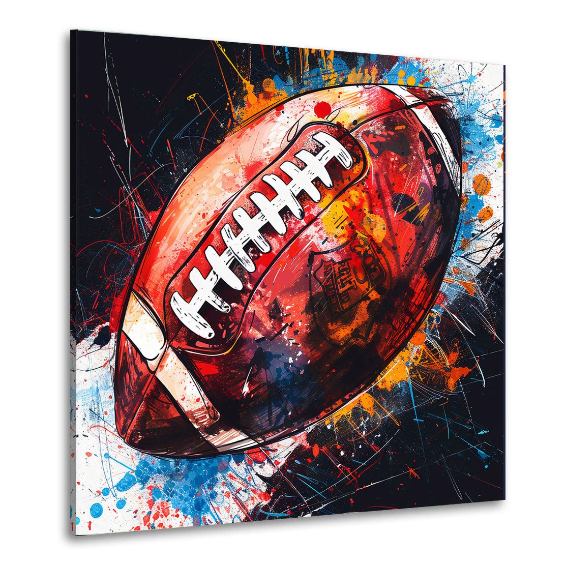 Artedinoi Leinwandbild American Football Ball bunt Pop Art Leinwandbild Wandbild XXL, Football, bunt