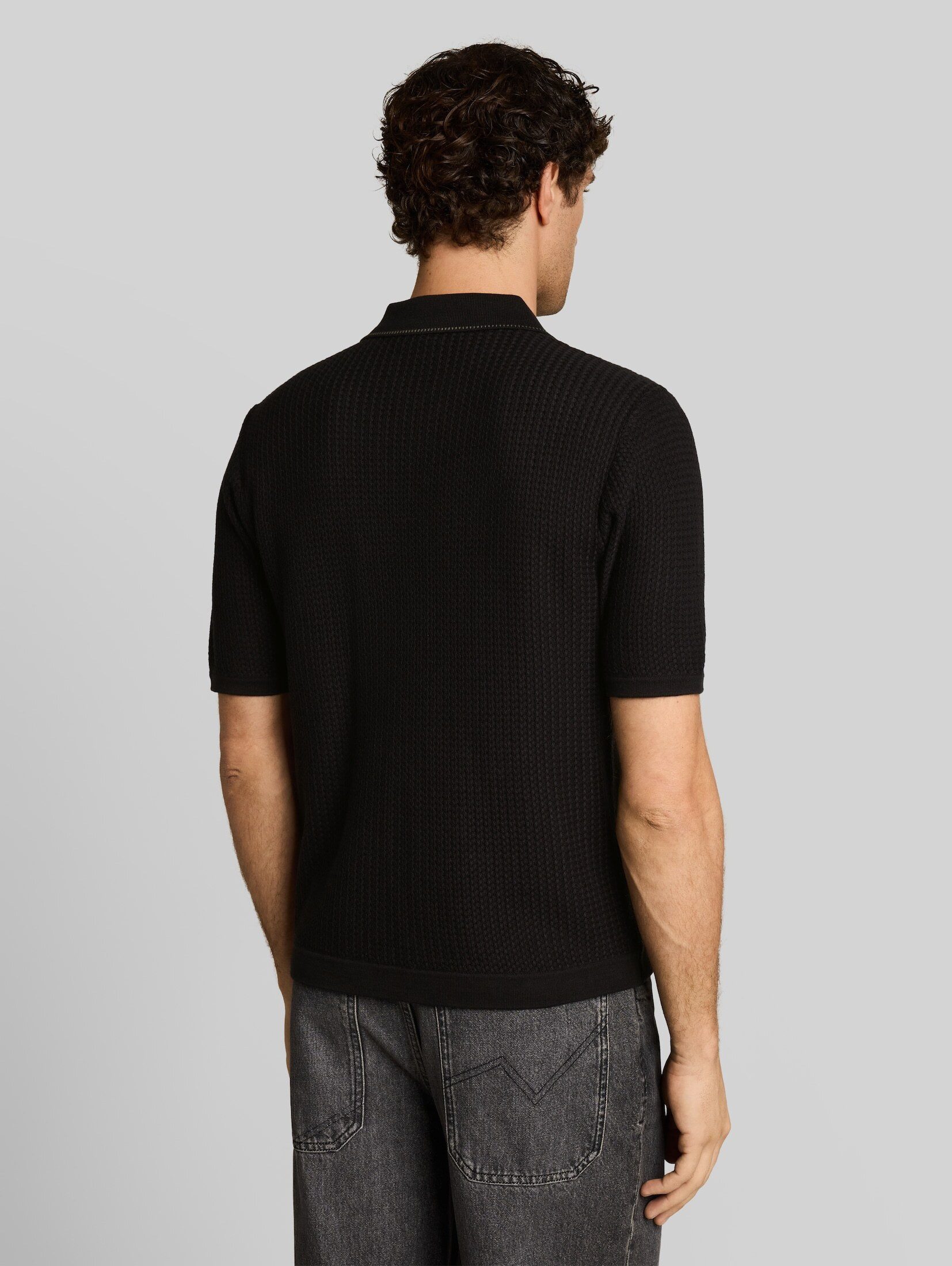 TOM TAILOR Denim T-Shirt Pullover & Strickjacken Relaxed Fit Strick-Poloshirt mit Brusttasche