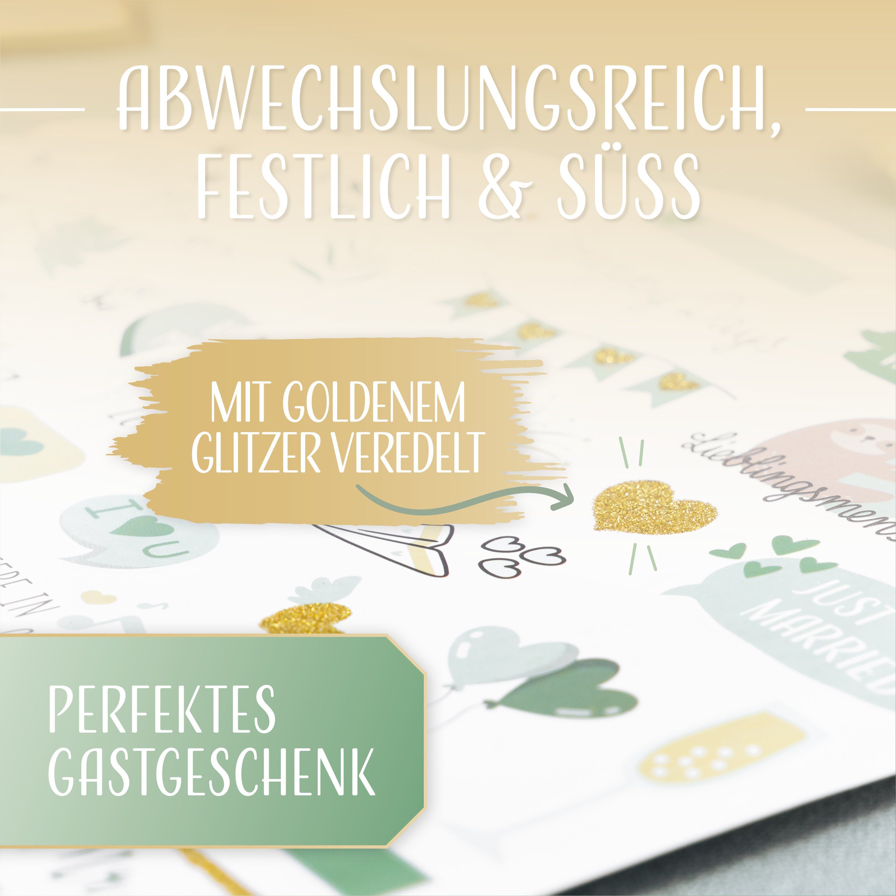 Aufkleber AMARI [168 ® Sticker Motive] Grün - Hochzeit Amari Veredelte Hochzeit Hochzeitskarte