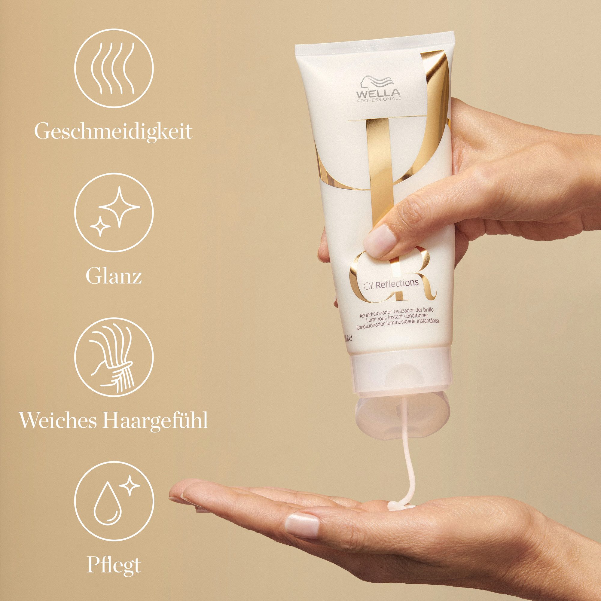 Wella Professionals Haarspülung OIL REFLECTIONS LUMINOUS INSTANT CONDITIONER, pflanzliche Inhaltsstoffe, feuchtigkeitsspendend, ultimativer Glanz