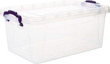 Centi Frischhaltedose Aufbewahrungsbox mit Deckel, Plastikbox mit Deckel, Frischhaltedosen, Kunststoff, (Set, 6-tlg., 3l L ca. 25,5 cm, B ca. 16,5 cm, H ca. 10,5 cm), Transparent Kisten Aufbewahrung mit Deckel