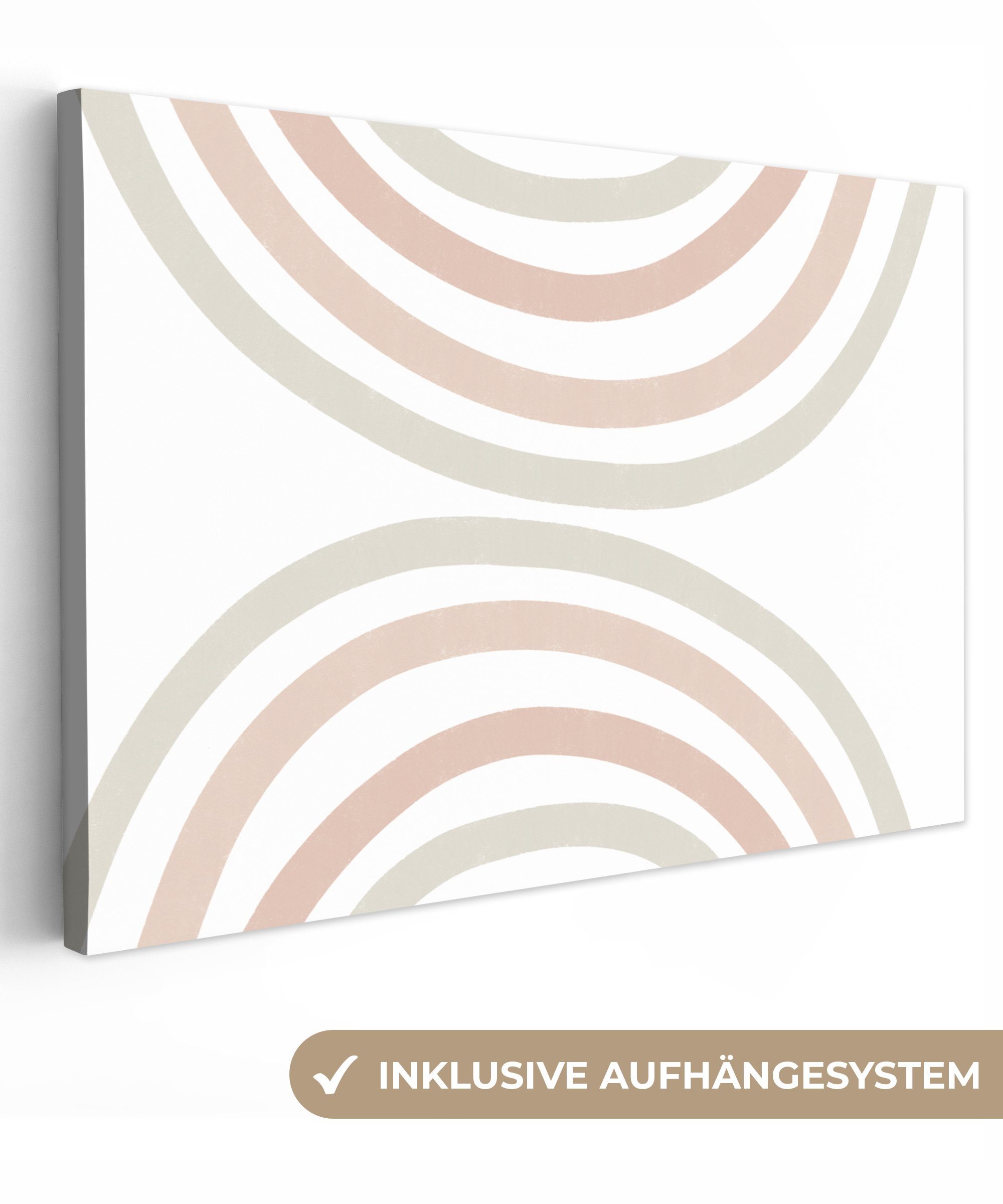 OneMillionCanvasses® Leinwandbild Regenbogen - Design - Pastell, Fotodruck (1 St), Wandbild XXL für Wohnzimmer Küche 120x80 cm