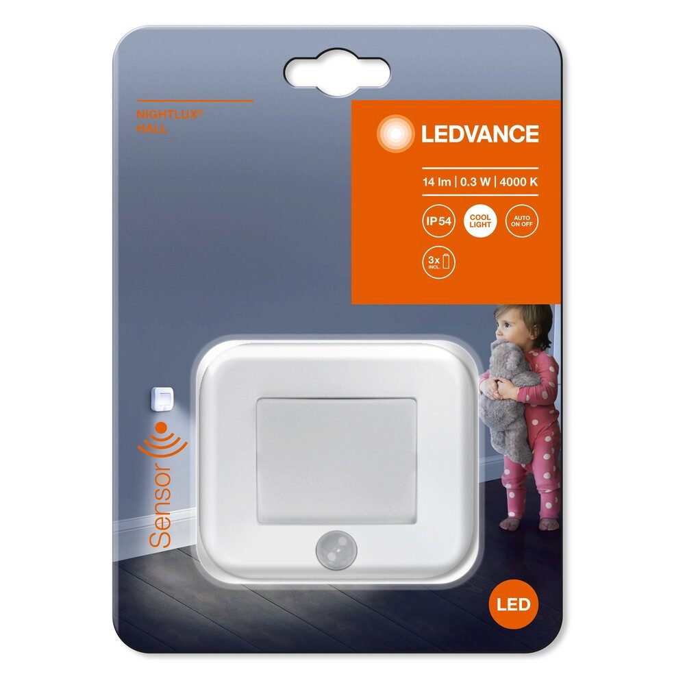 Ledvance Nachtlicht Polycarbonate (PC), 0,25W, kaltweiß, 14lm, L84mm, wassergeschützt, kaltweiß