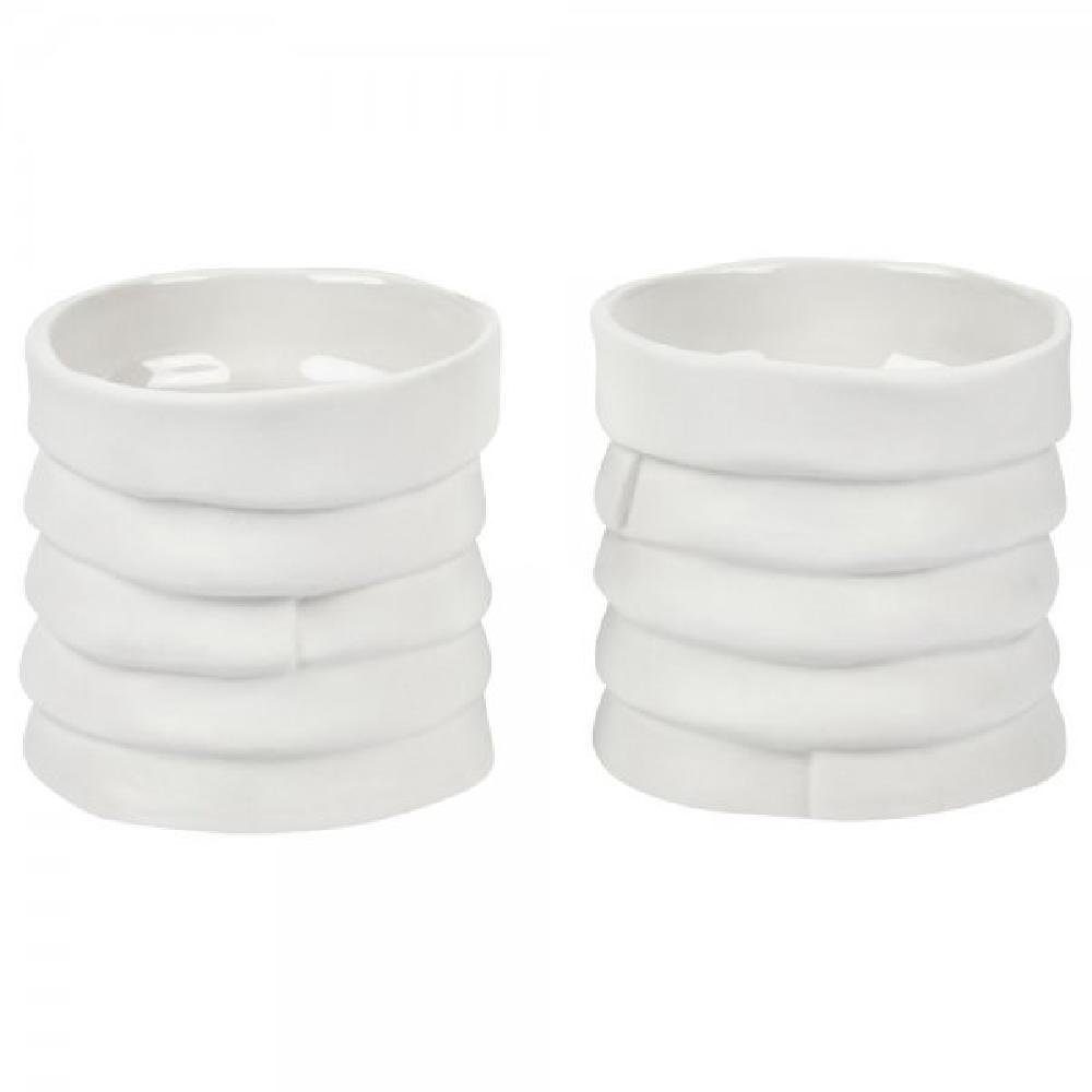 Mette Ditmer Kerzenhalter Teelichthalter Ribbon Off-White (2-teilig) | Kerzenständer