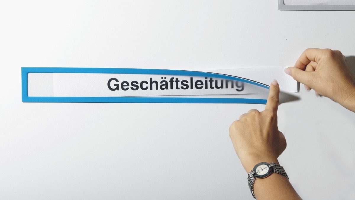 Ultradex Fächermappe Infotasche magnetisch für Überschriften A3quer/A2hoch blau VE=1 Stück