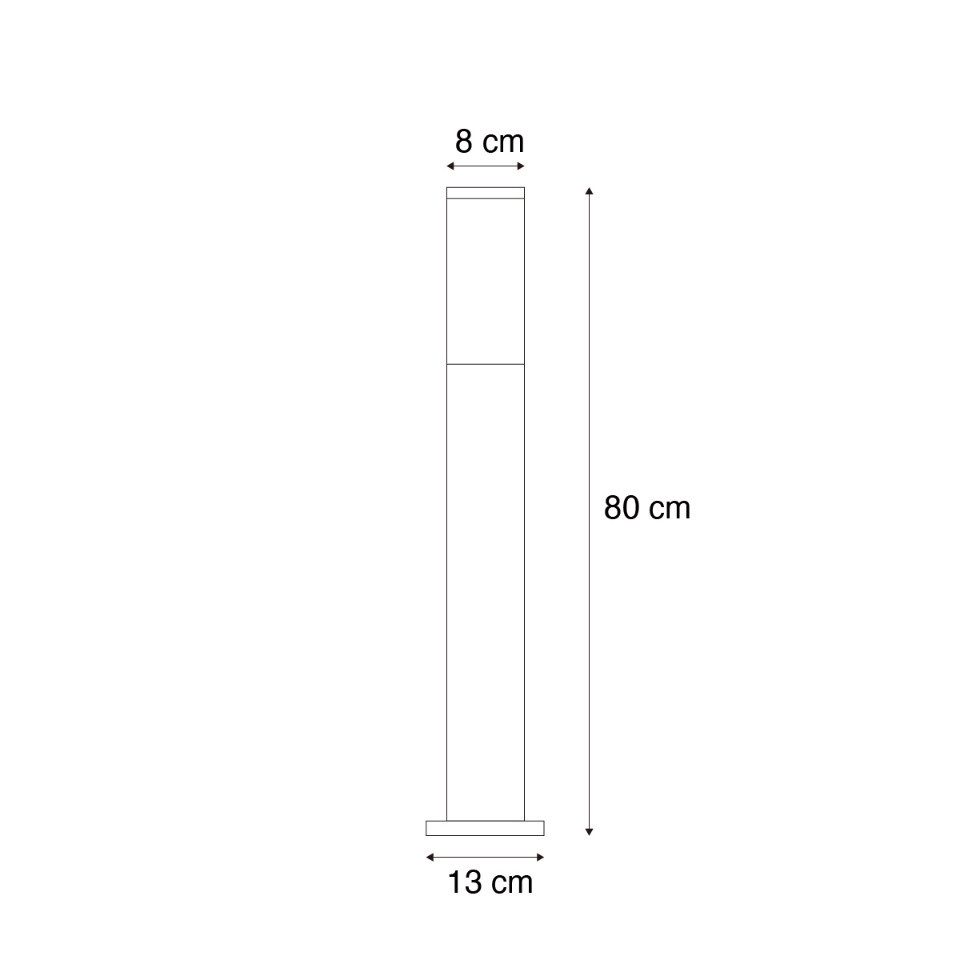 Qazqa Außen-Stehlampe Malios, ohne Leuchtmittel, Warmweiß, QAZQA Außen­poller­leuchte, e27, Braun, Aluminium, Modern