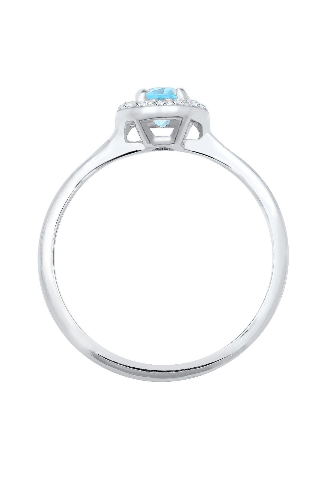 Elli DIAMONDS Verlobungsring Oval Topas Diamant Brillantschliff (0.08 ct) 925 Sterling Silber