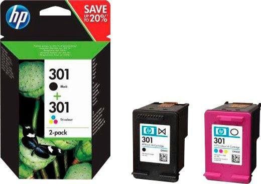 HP Hp original Druckerpatrone 301 Combo Black + C/Y/M Tintenpatrone (Spar-Set, 3 Probemonate gratis* drucken)