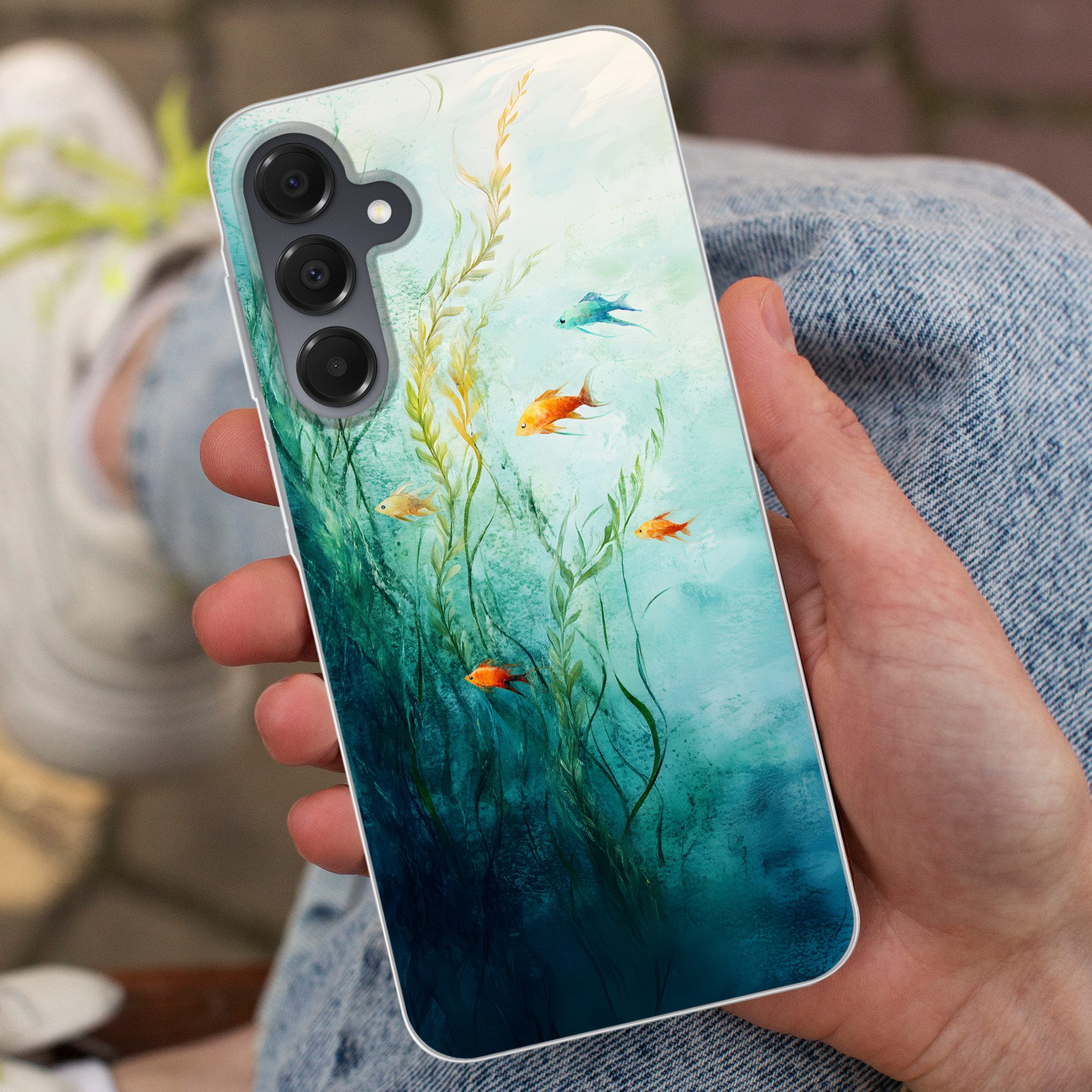 MuchoWow Handyhülle für Samsung Galaxy A16 5G Wasserpflanzen - Fische - Farbenfroh - Wasse, Phone Case, Silikon, Schutzhülle Dünn