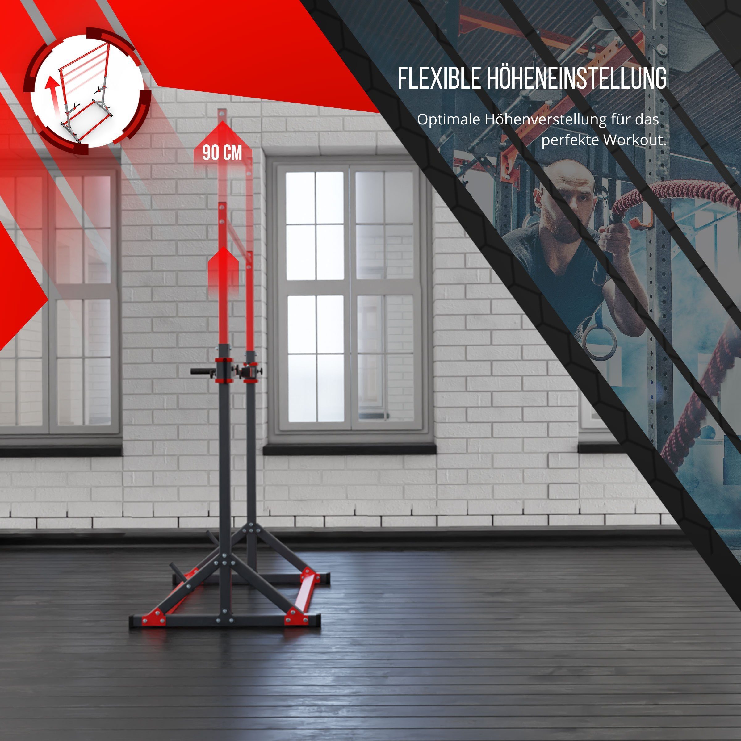 EU! Klimmzugturm & Pull Muskeltraining, integrierter bis Dip-Station Pull-Up in Made Kraftstation Bar Mate), K-SPORT Gewichtsablage, Up mit 140kg, für (Stationäre