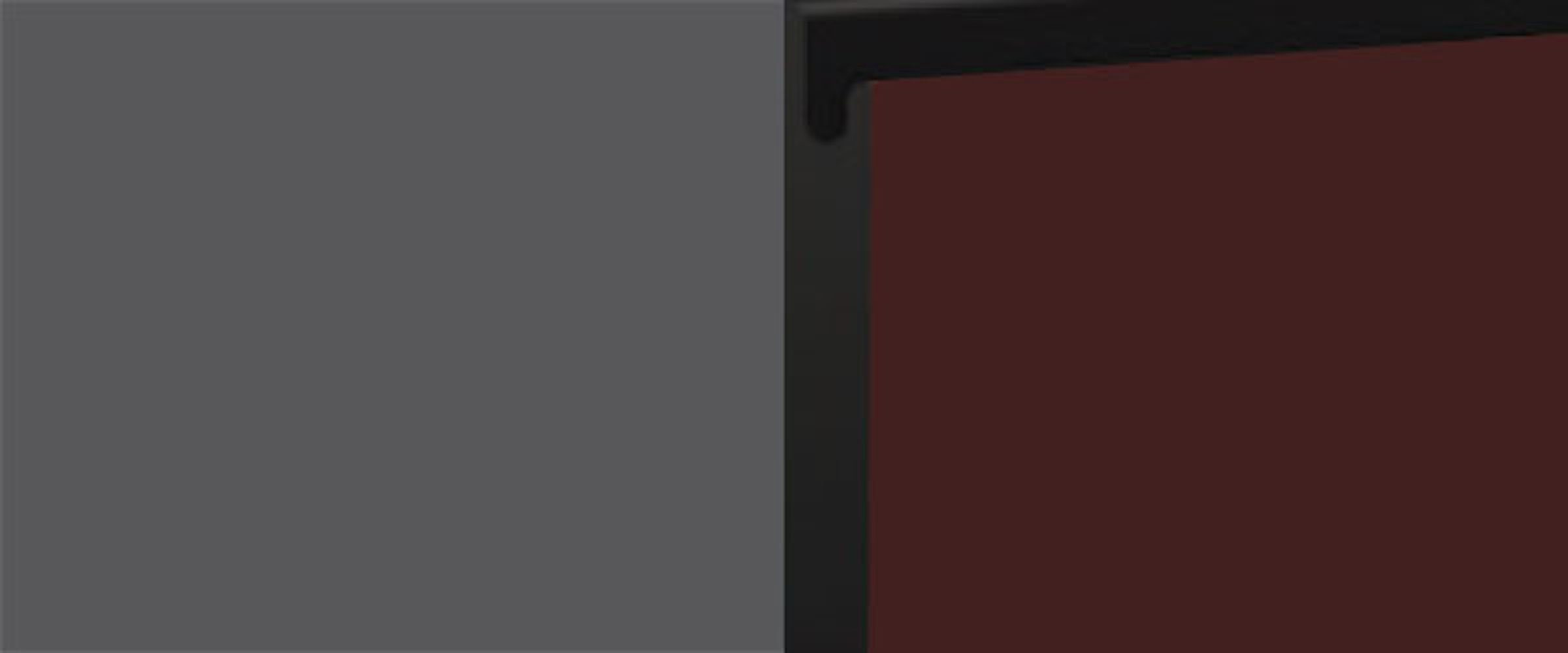 (Teilauszug) Korpusfarbe Backofenumbauschrank Schublade 60cm Front- Feldmann-Wohnen 1 & grifflos super matt wählbar rubinrot Velden
