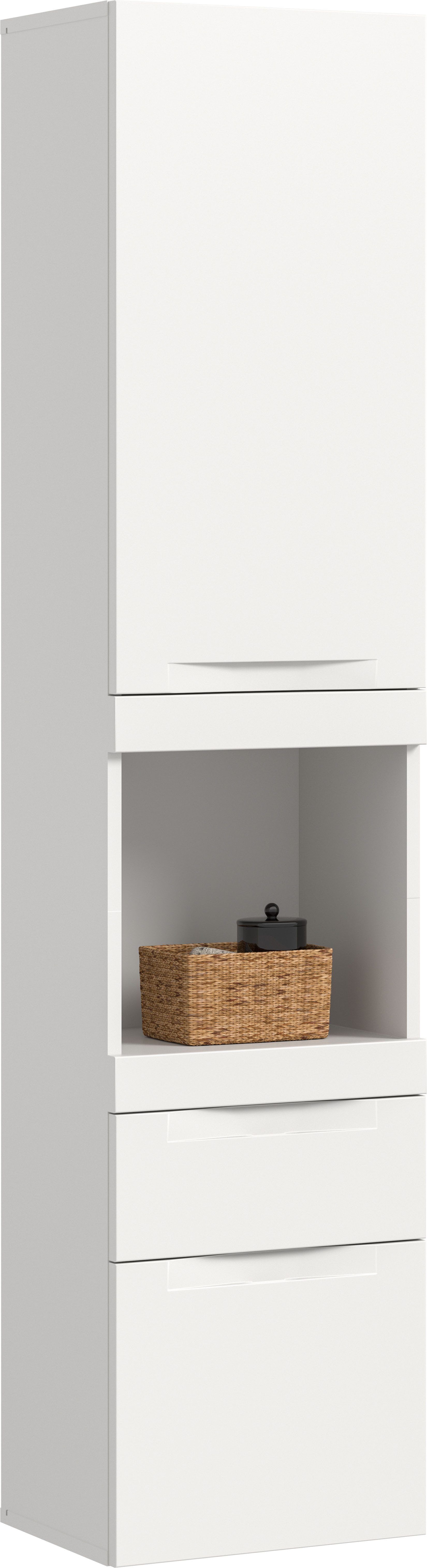 OTTO home Hängeschrank MAOI, Höhe 166cm, 1 Tür, 2 Schubkästen, 1 offenes Fach (Türanschlag wechselbar, insg. 4 Fächer) Badezimmerschrank, Schrank, Kommode, Midischrank, Bad, Badezimmer