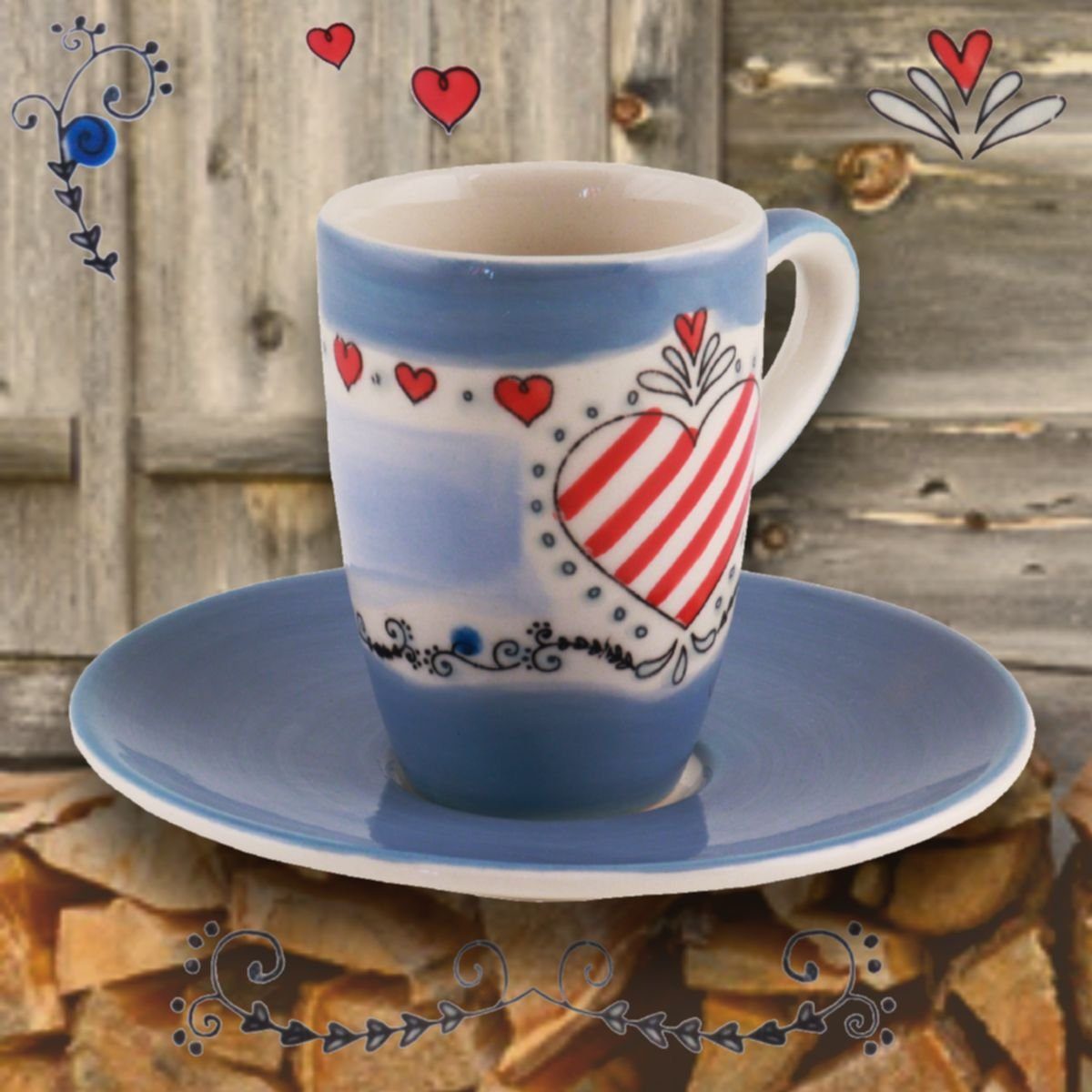 Mila Espressotasse Mila Keramik Espresso-Tasse mit Untere Good Times, Keramik