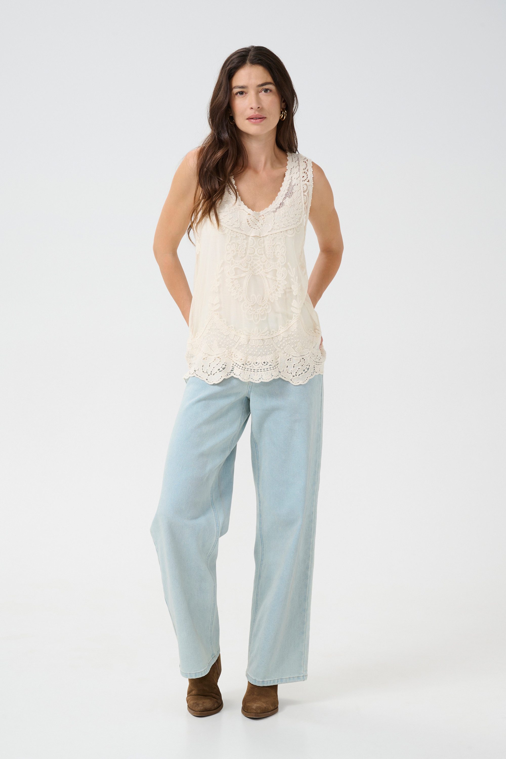 Cream Kurzarmbluse Kurzarm-Bluse CRLua