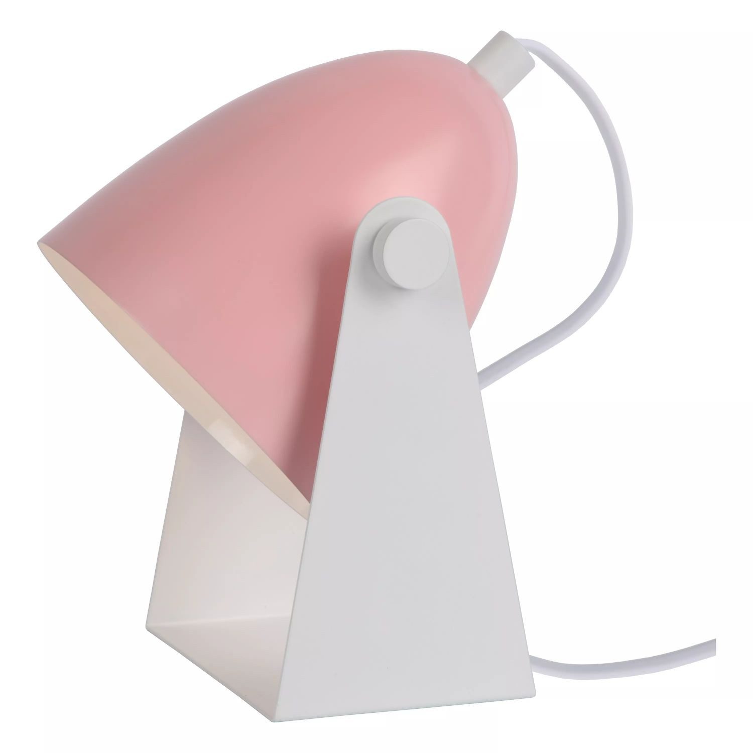 Licht-Erlebnisse Nachttischlampe ELAR, ohne Leuchtmittel, flexibel Weiß Pink 20,5 cm E14 Schreibtisch