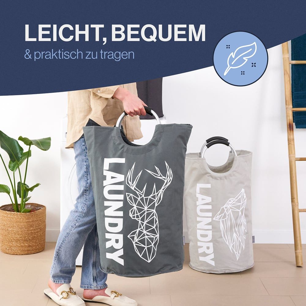 WELLENBORG Wäschekorb Wäschekörbe Laundry baskets faltbar (2 St), Waschekor günstig online kaufen