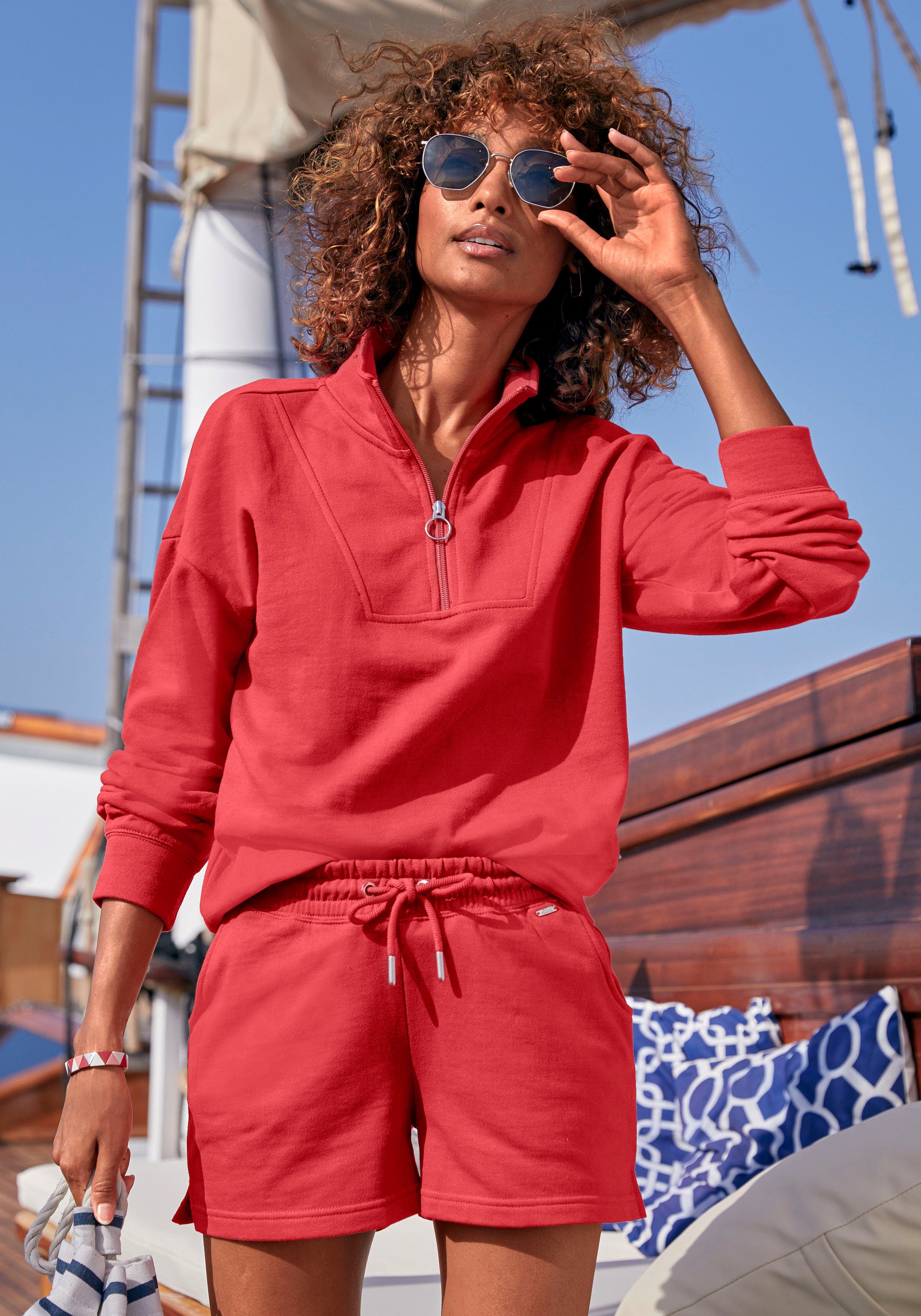 H.I.S Sweatshirt Troyer im maritimen Stil, Loungewear