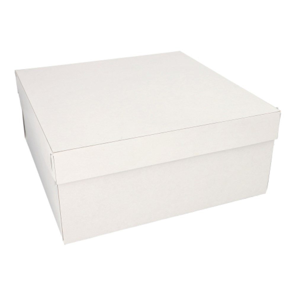 PAPSTAR Frischhaltedeckel 10 Tortenkartons, mit Deckel, Pappe eckig 30 cm x 30 cm x 13 cm weiss