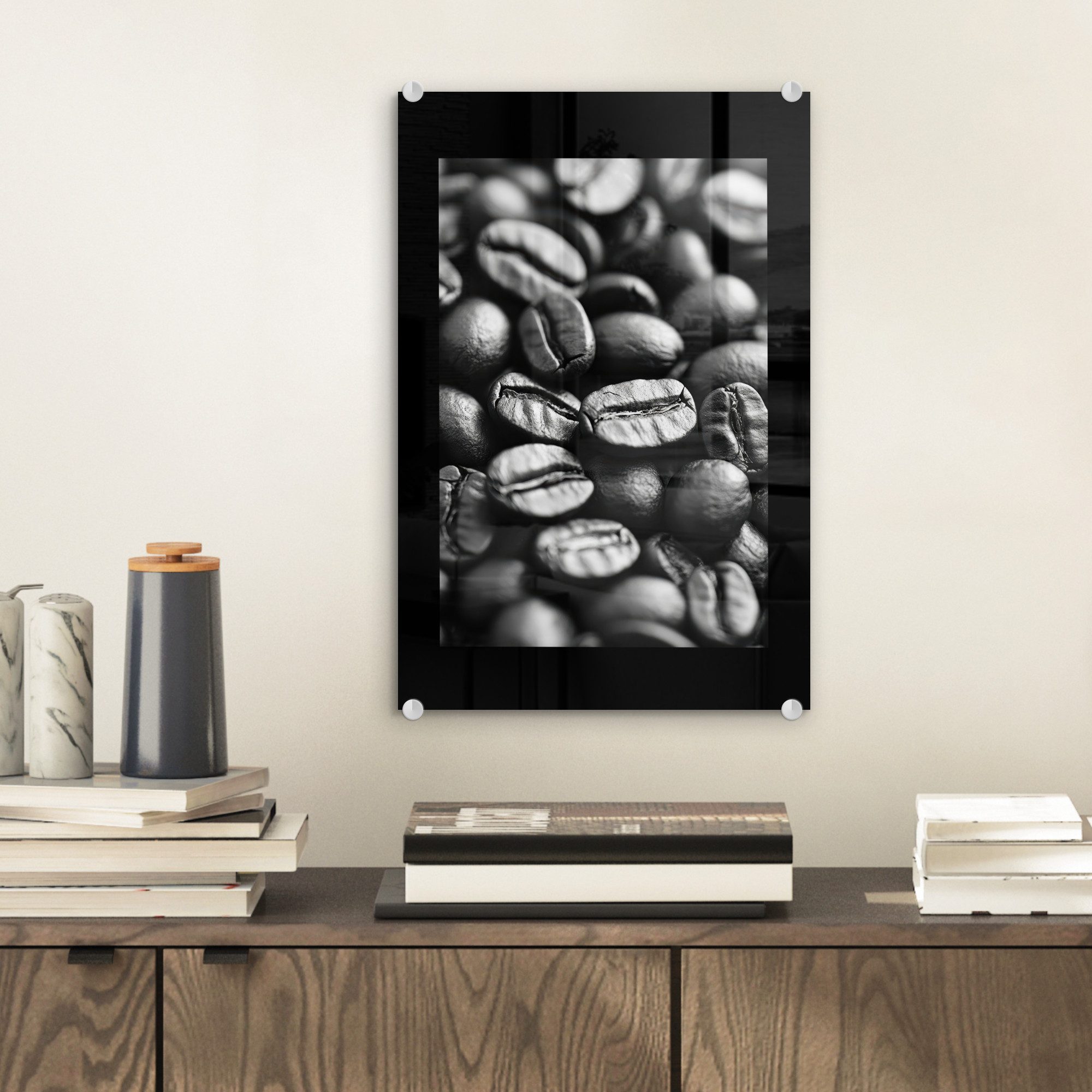 MuchoWow Acrylglasbild Kaffeebohnen - Schwarz - günstig online kaufen