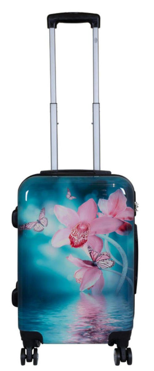 Warenhandel König Hartschalen-Trolley Orchidee, 4 Rollen, mit Motiv, Dehnfa günstig online kaufen