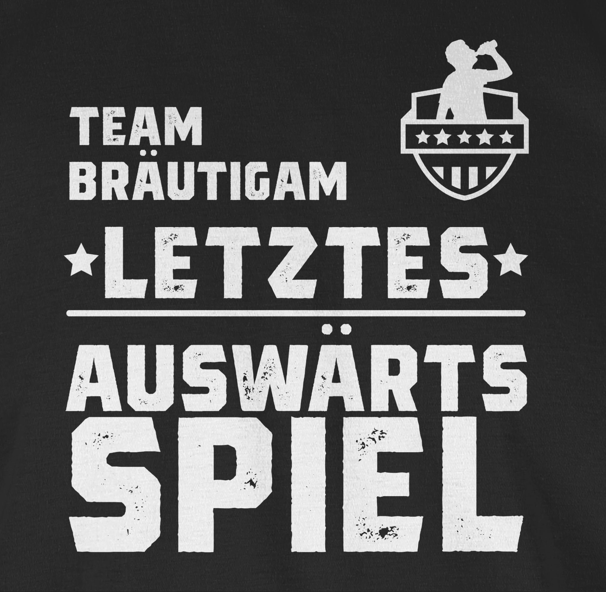 T-Shirt Auswärtsspiel Team Shirtracer Männer Schwarz JGA - Letztes Bräutigam 01 Auswärtstour