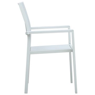 furnicato Gartenstuhl Gartenstühle 4 Stk. Weiß Kunststoff Rattan-Optik