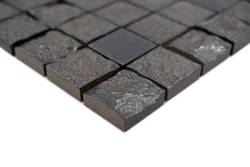 Mosani Mosaikfliesen Keramik Mosaik Fliese exklusive Japan schwarz anthrazit bronze