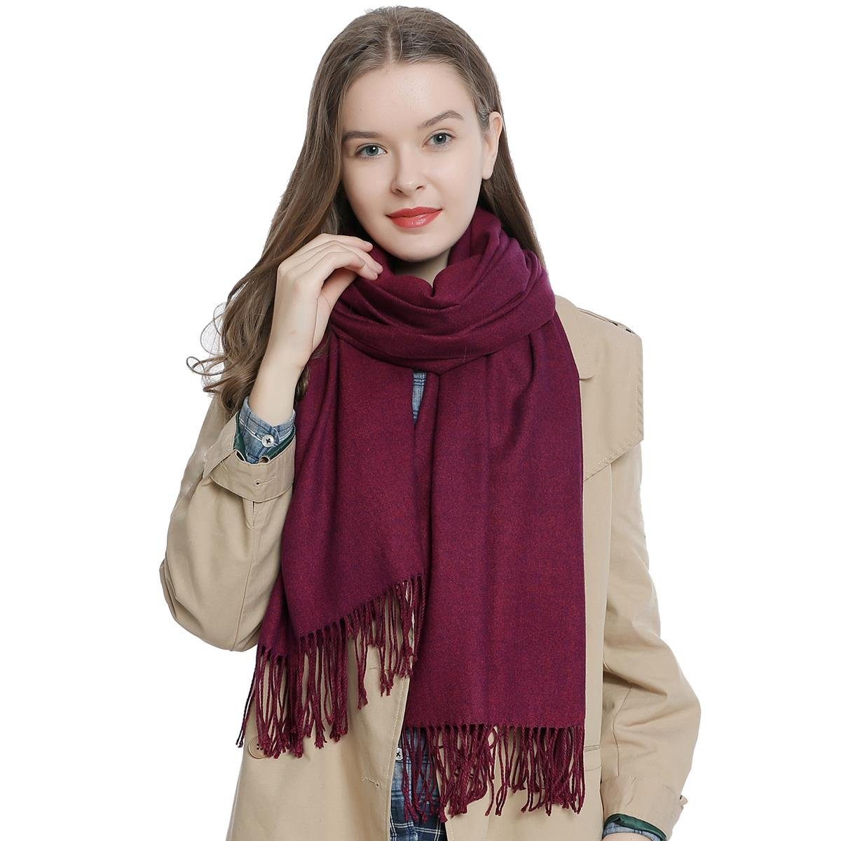 Schal Damen Schal einfarbig 185 x 65 cm
