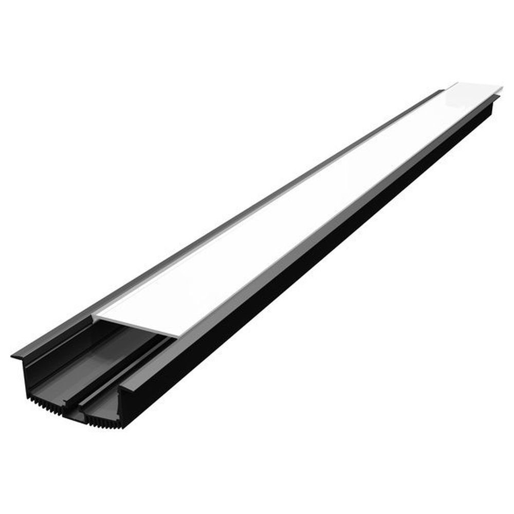 SLV LED-Stripe-Profil Einbauprofil Grazia 60 in Schwarz 3m, 1-flammig, LED Streifen Profilelemente