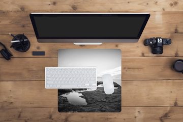 MuchoWow Gaming Mauspad Naturfoto schwarz-weiß (1-St), Mousepad mit Rutschfester Unterseite, Gaming, 40x40 cm, XXL, Großes