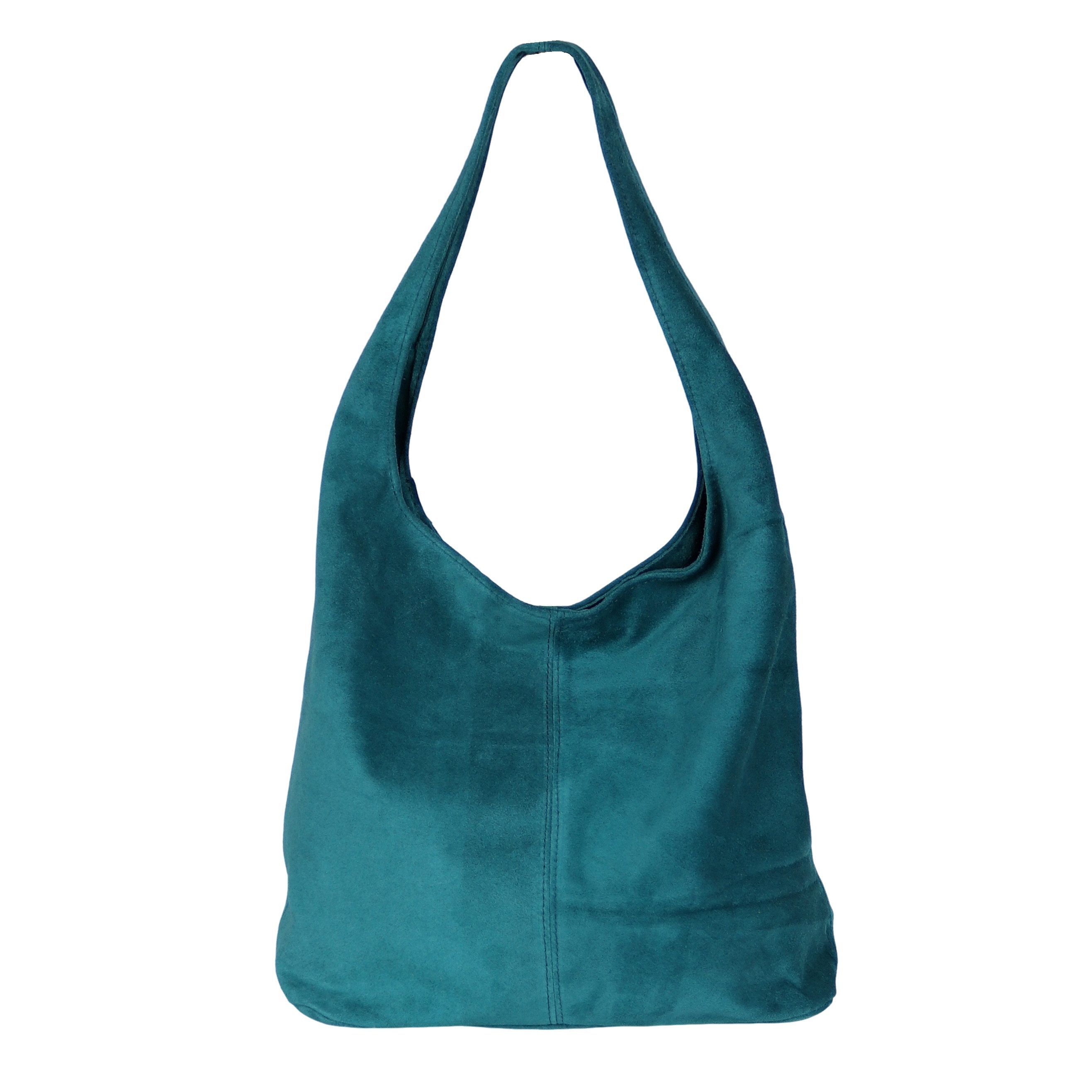 MIRROSI Beuteltasche Damen aus Wildleder, Made in Italy, Shopper Tasche (ca.33x32x16cm)