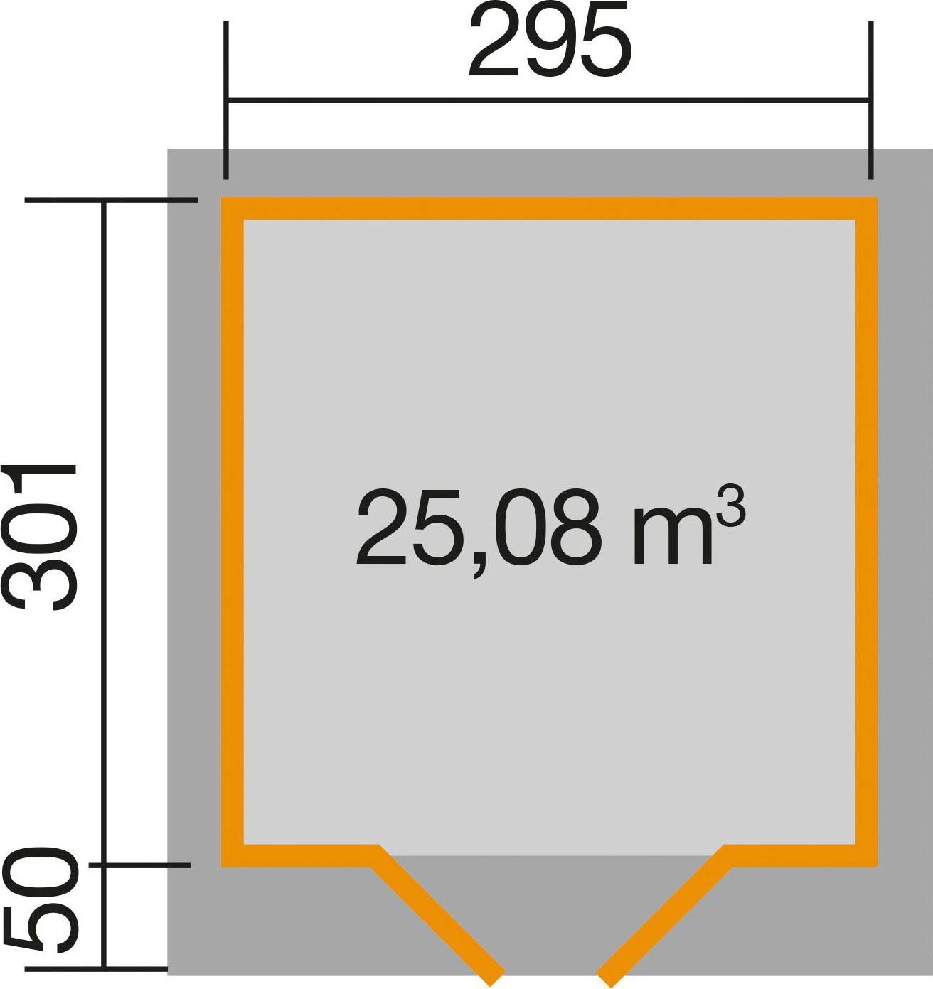 weka Gartenhaus Designhaus 126 Plus, 356x377 BxT: cm