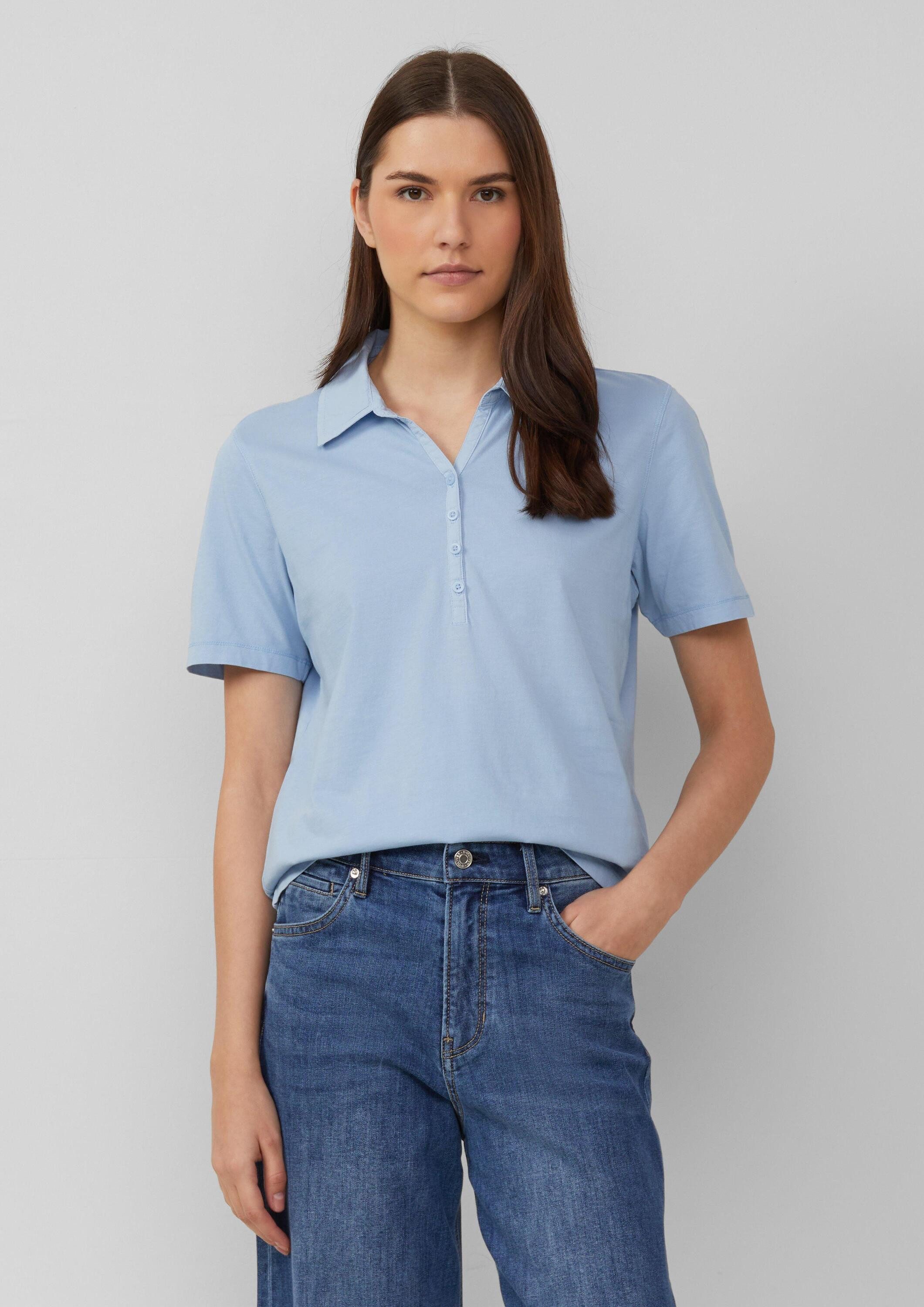 s.Oliver Kurzarmshirt T-Shirt Jersey-Polo mit Knopfleiste günstig online kaufen