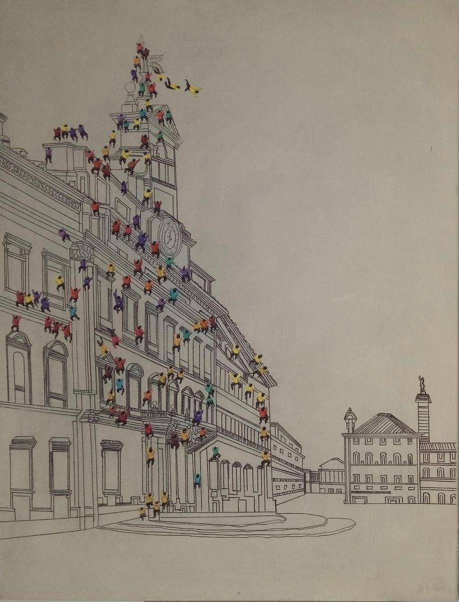 Kayoom Ölbild Menschenmenge I, 100cm x 75cm