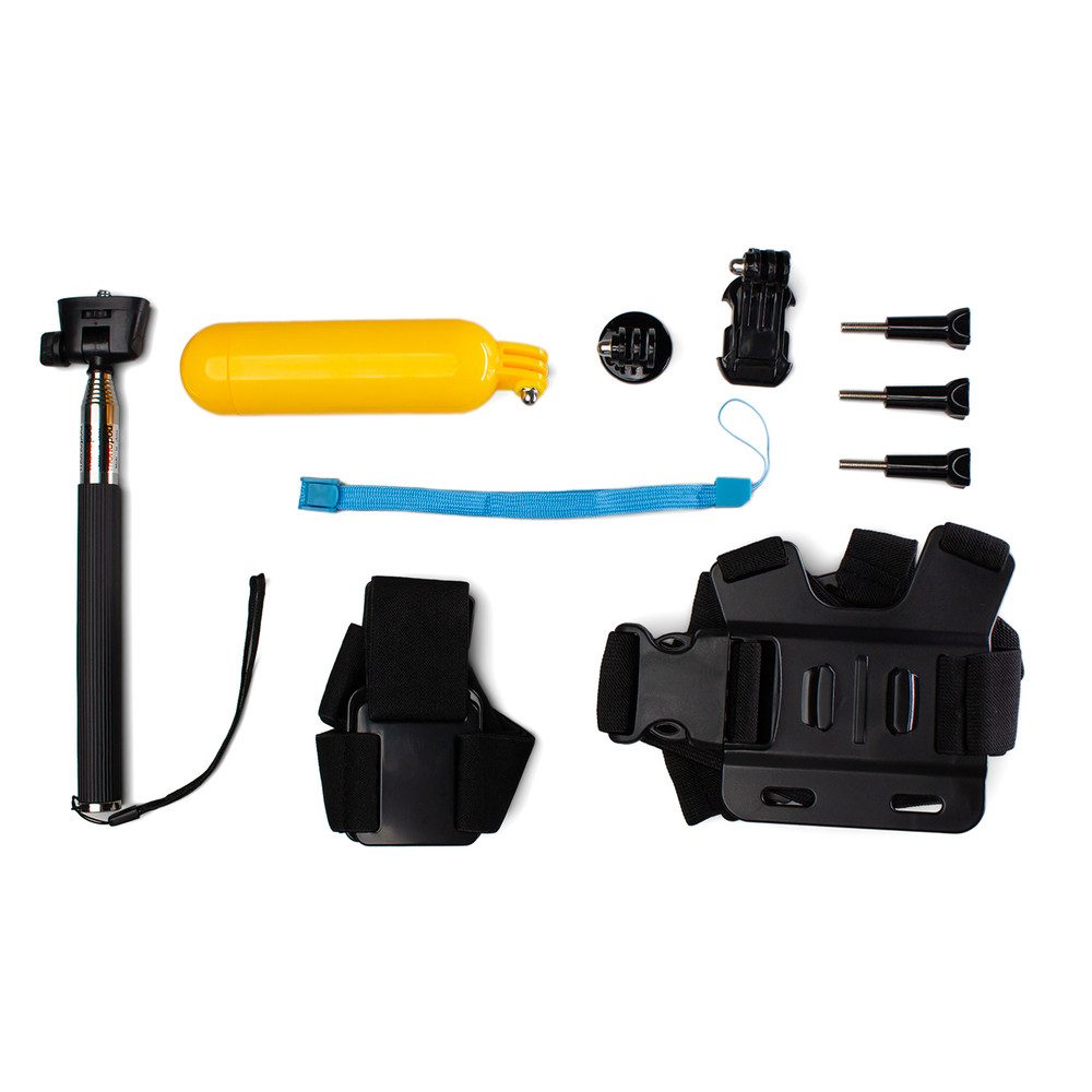 Hurtel Kamerazubehör-Set Halterungsset Schwimmgriff Brustgurt, (Spar-Set, 5 tlg), 5-in-1, für GoPro & SJCAM, Schwimmgriff, Kopfgurt
