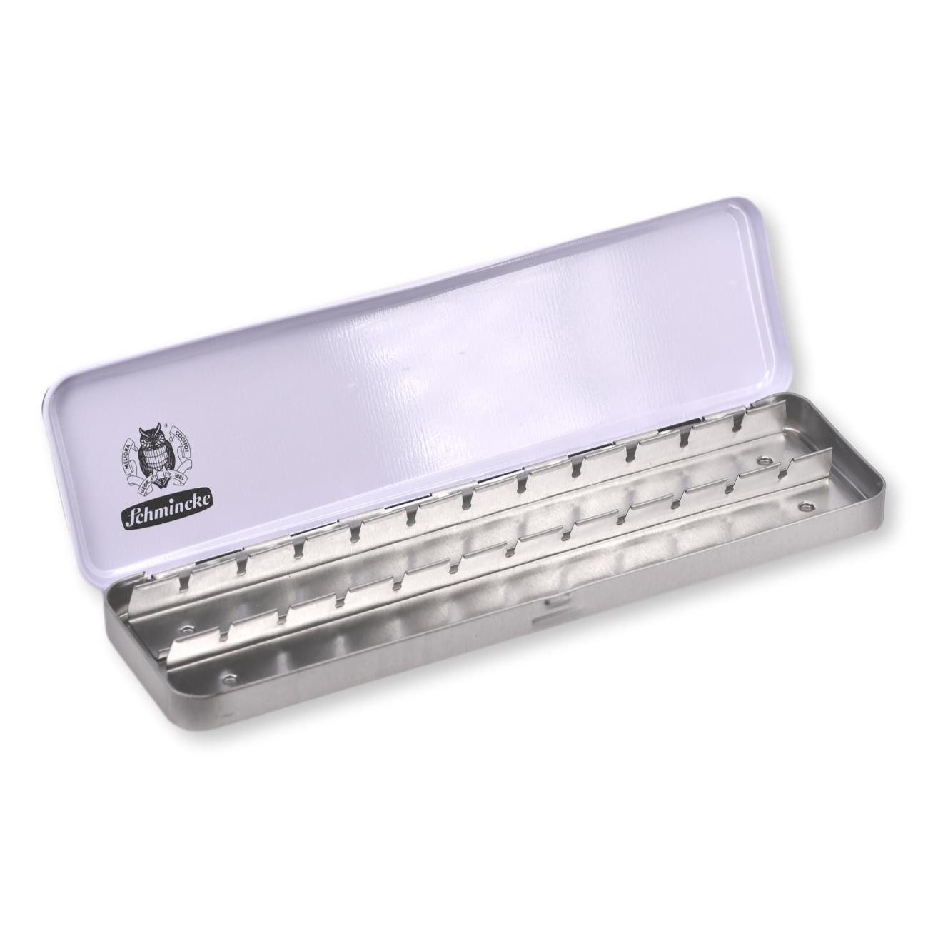 Schmincke Farbkasten Leerkasten aus Metall Slim Line für 24 x 1/2 Näpfchen