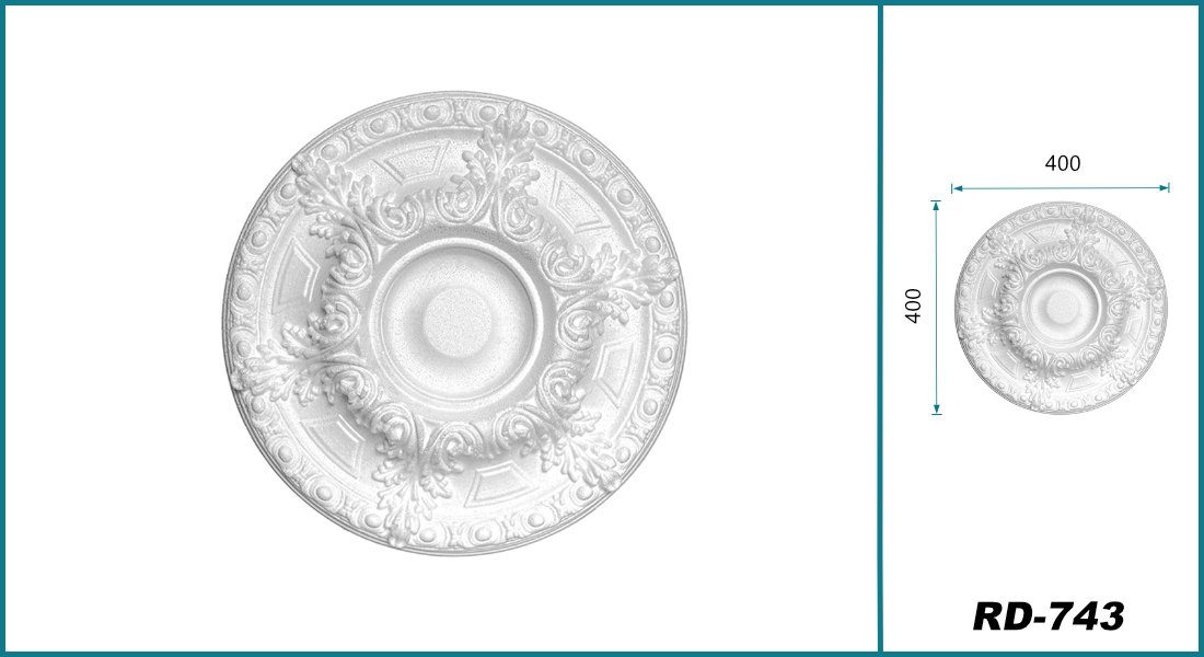 Hexim Wanddekoobjekt Palast 40 cm (HEXIM Stuckrosette aus EPS Styropor weiß günstig online kaufen