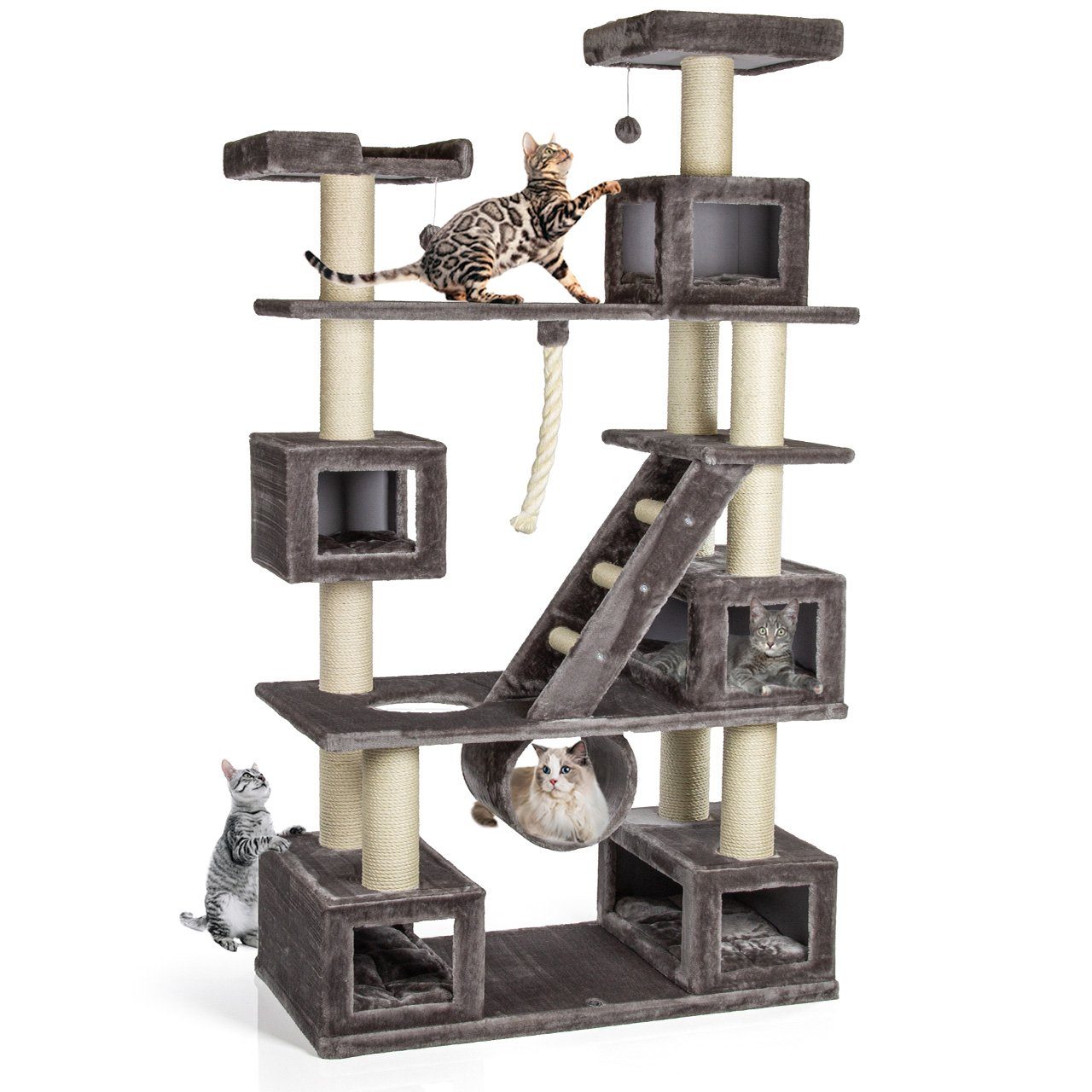 Canadian Cat Company Kratzbaum "Logan" Premium XXL Katzenkratzbaum Kletterparadies, 5 Katzenhöhlen, großer Kletterbaum für Katzen, ca. 229 cm hoch von Canadian Cat Company