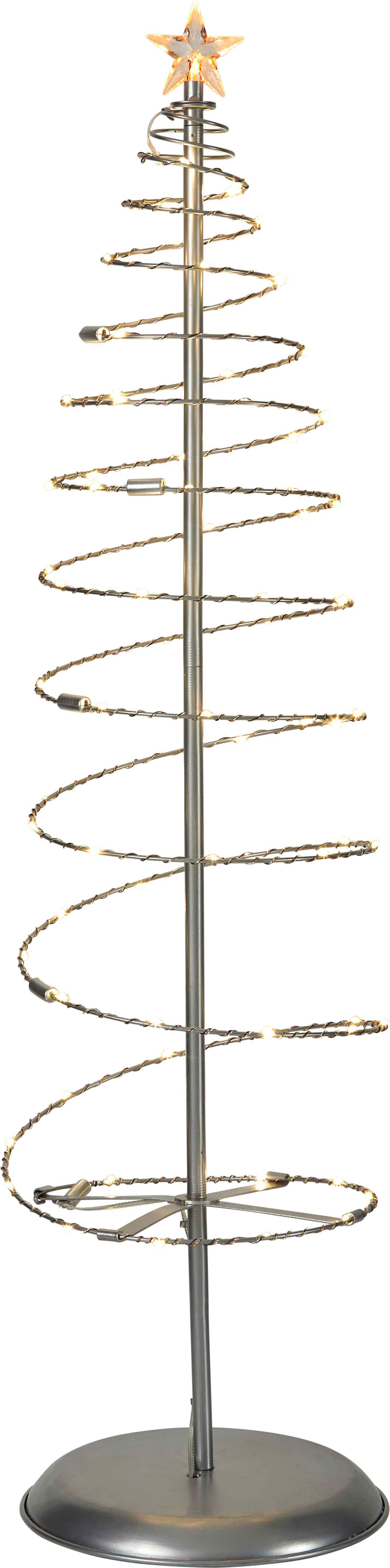 Künstlicher Weihnachtsbaum Metallbaum 80 LEDs 100cm hoch batteriebetrieben Timerfunktion