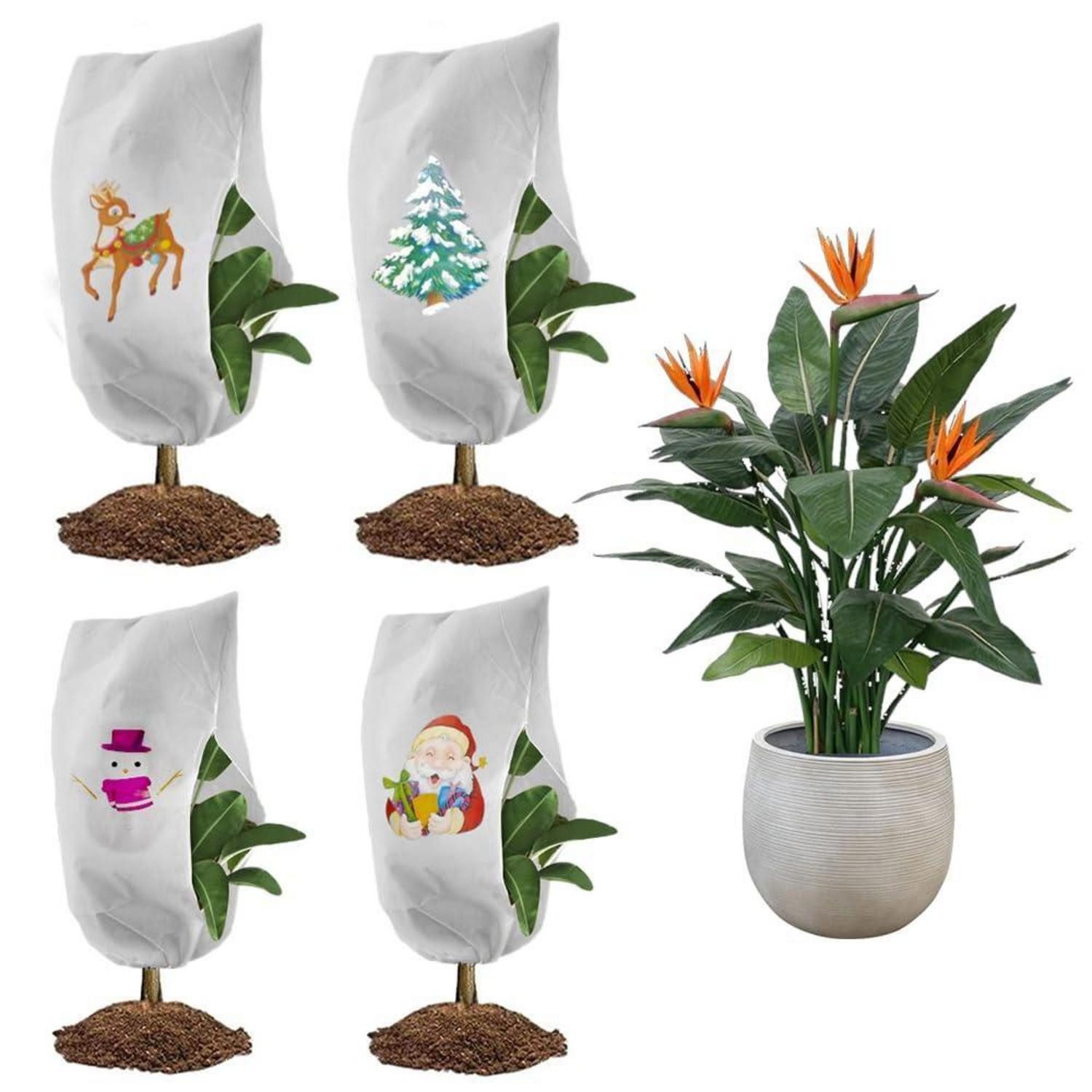 LuxusKollektion Gartenmöbel-Schutzhülle Pflanzenschutzhaube 100x120cm 4 Stück (4-St)