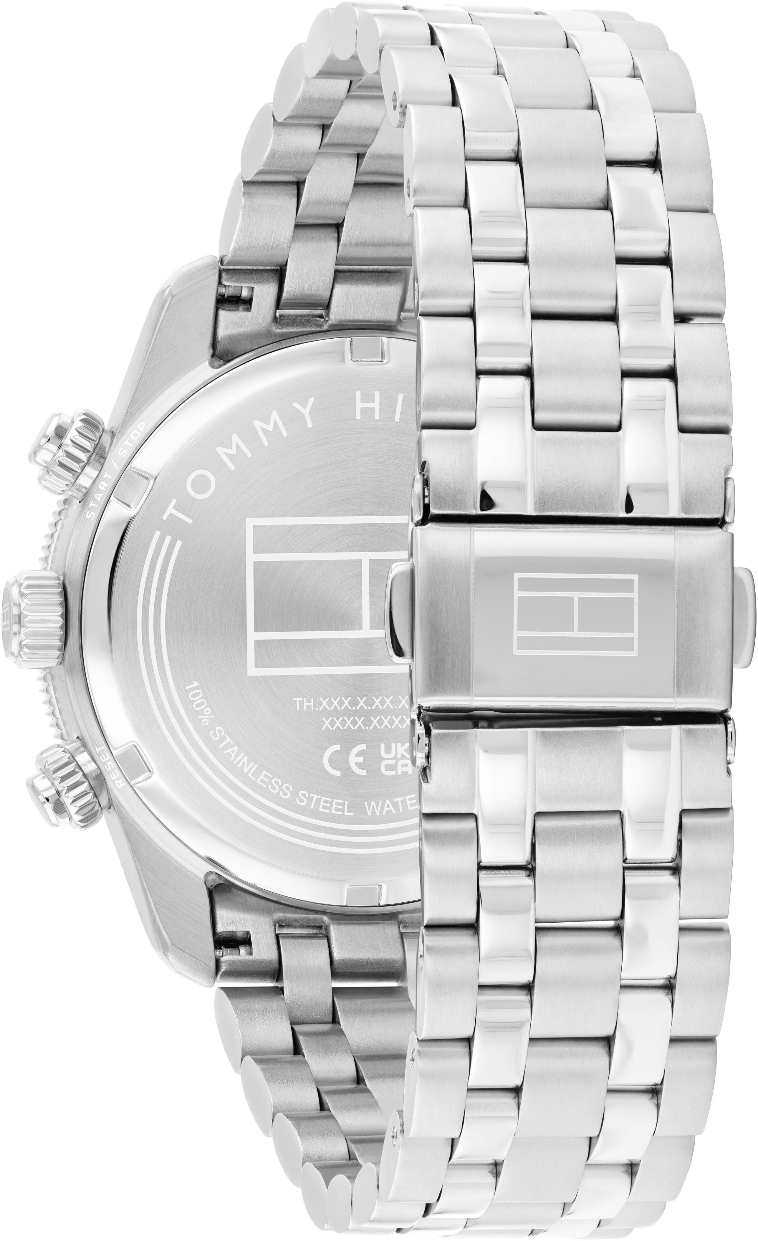 Tommy Hilfiger Chronograph TH85 CHRONOGRAPH 1792215, Quarzuhr, Armbanduhr, Herrenuhr, Edelstahlarmband, analog, Tag