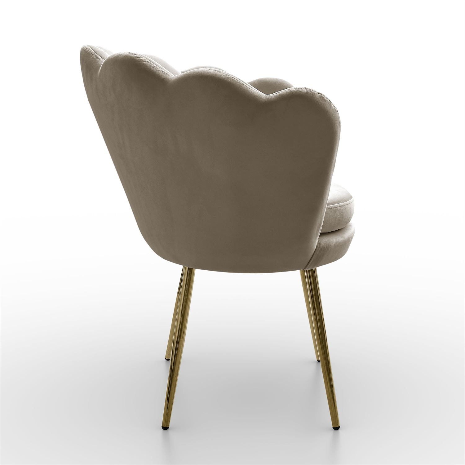 Lookway Polsterstuhl SHELLY Samt Muschel-stuhl mit Metallbeine, 80x48x42 cm – Bild 5 von 5