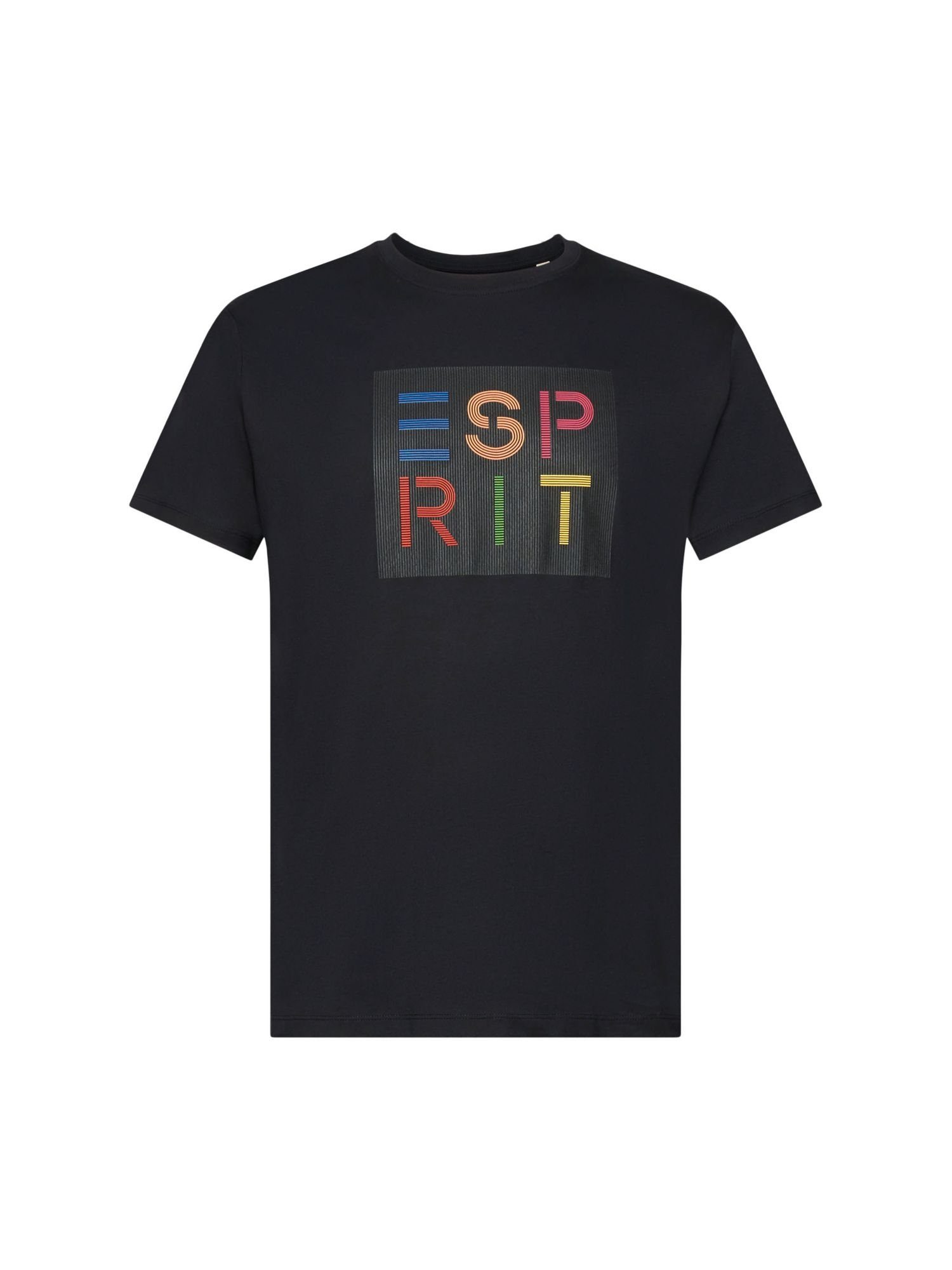Esprit T-Shirt T-Shirt mit Logo-Applikation, Bio-Baumwolle (1-tlg) BLACK